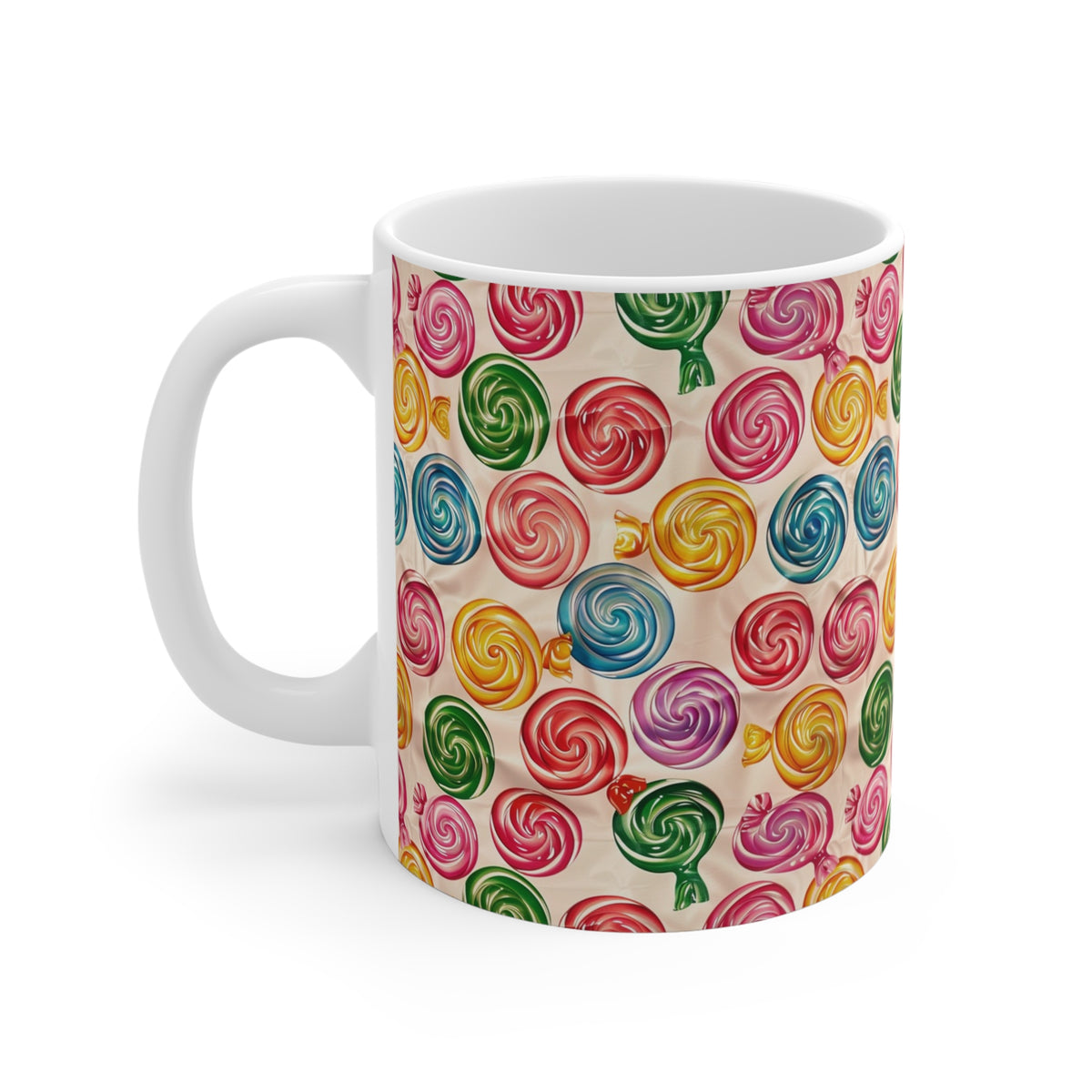 Colorful All-Over Candy Theme Coffee Mug Fun Ceramic Drinkware 349