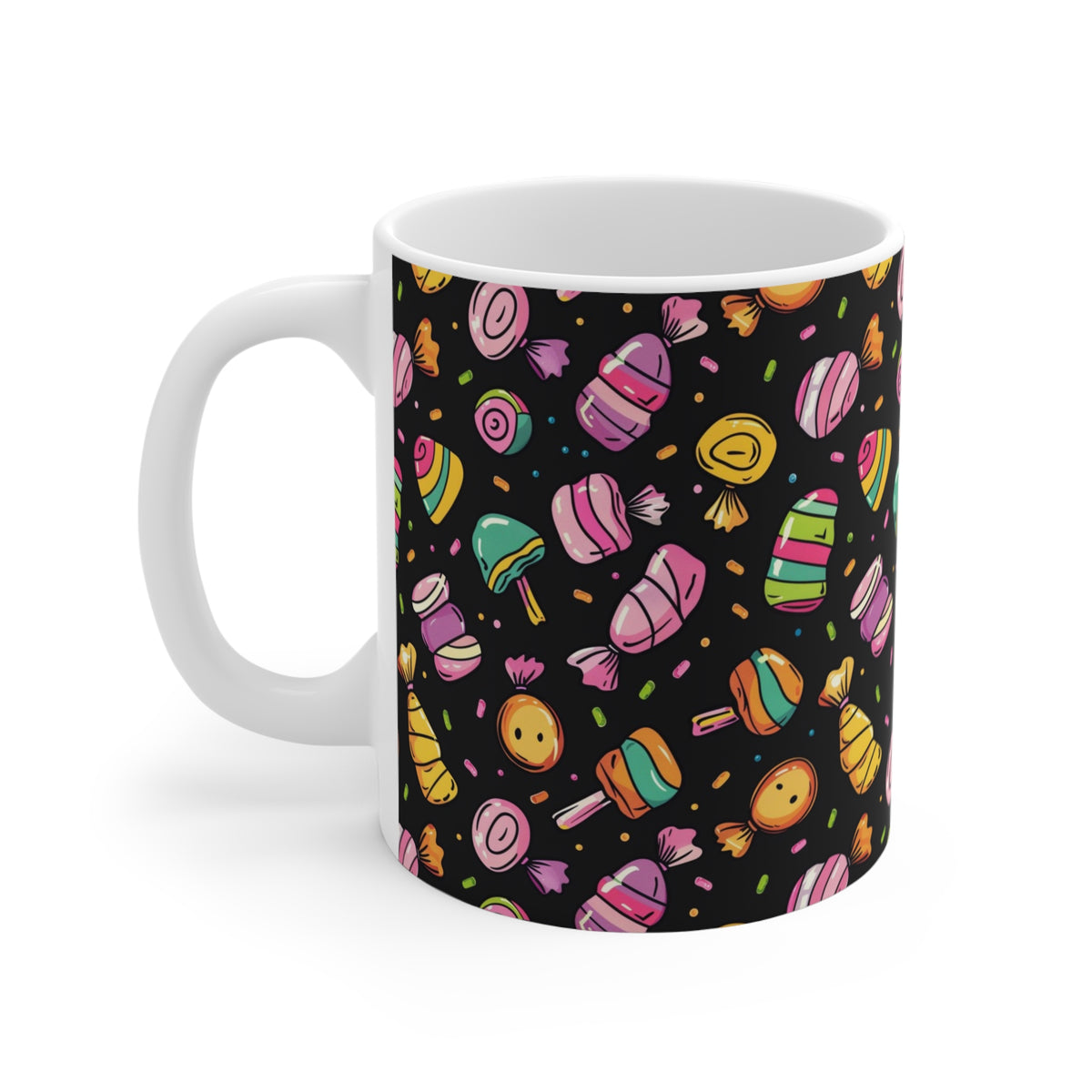 Colorful All-Over Candy Theme Coffee Mug Fun Ceramic Drinkware 200