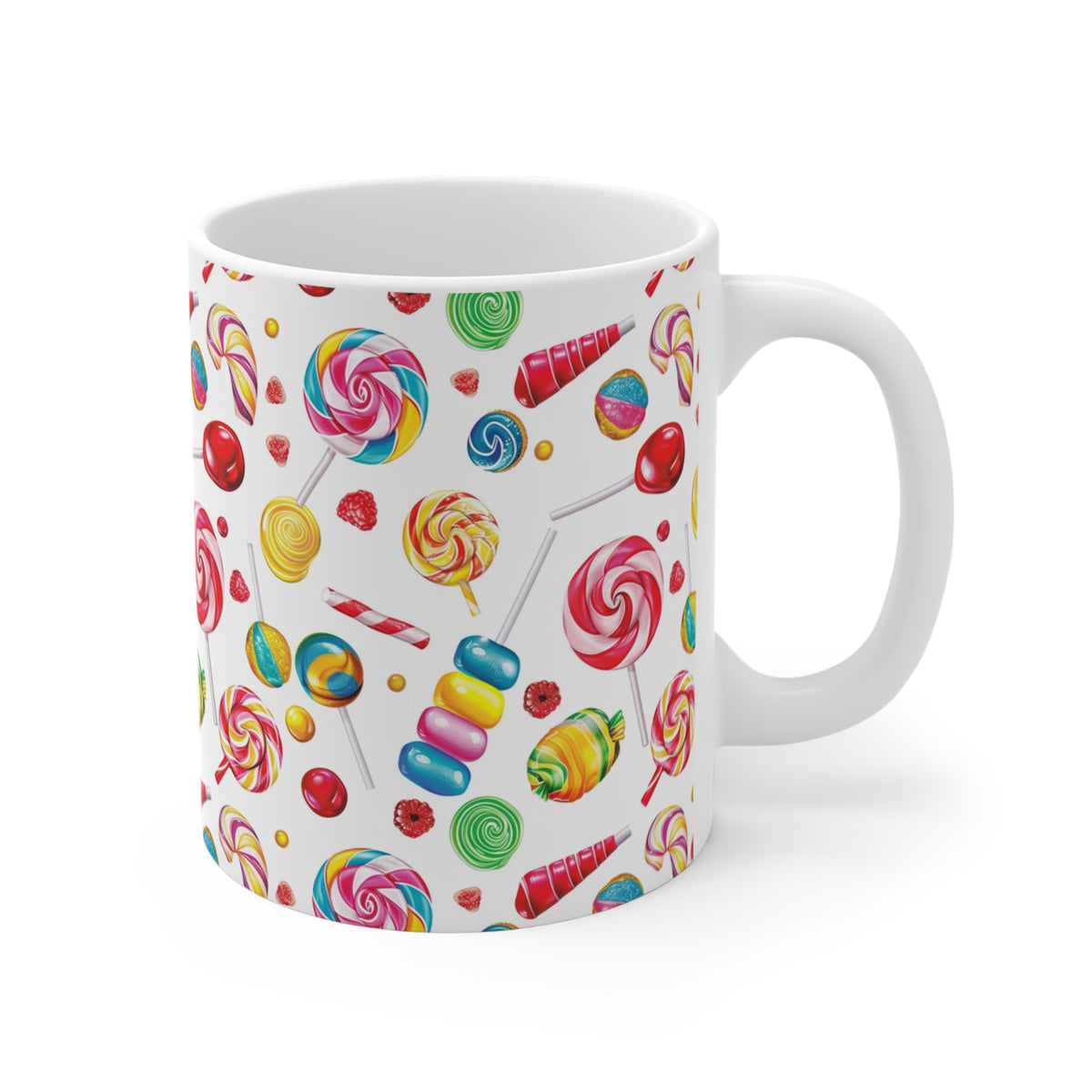 Colorful All-Over Candy Theme Coffee Mug Fun Ceramic Drinkware 295