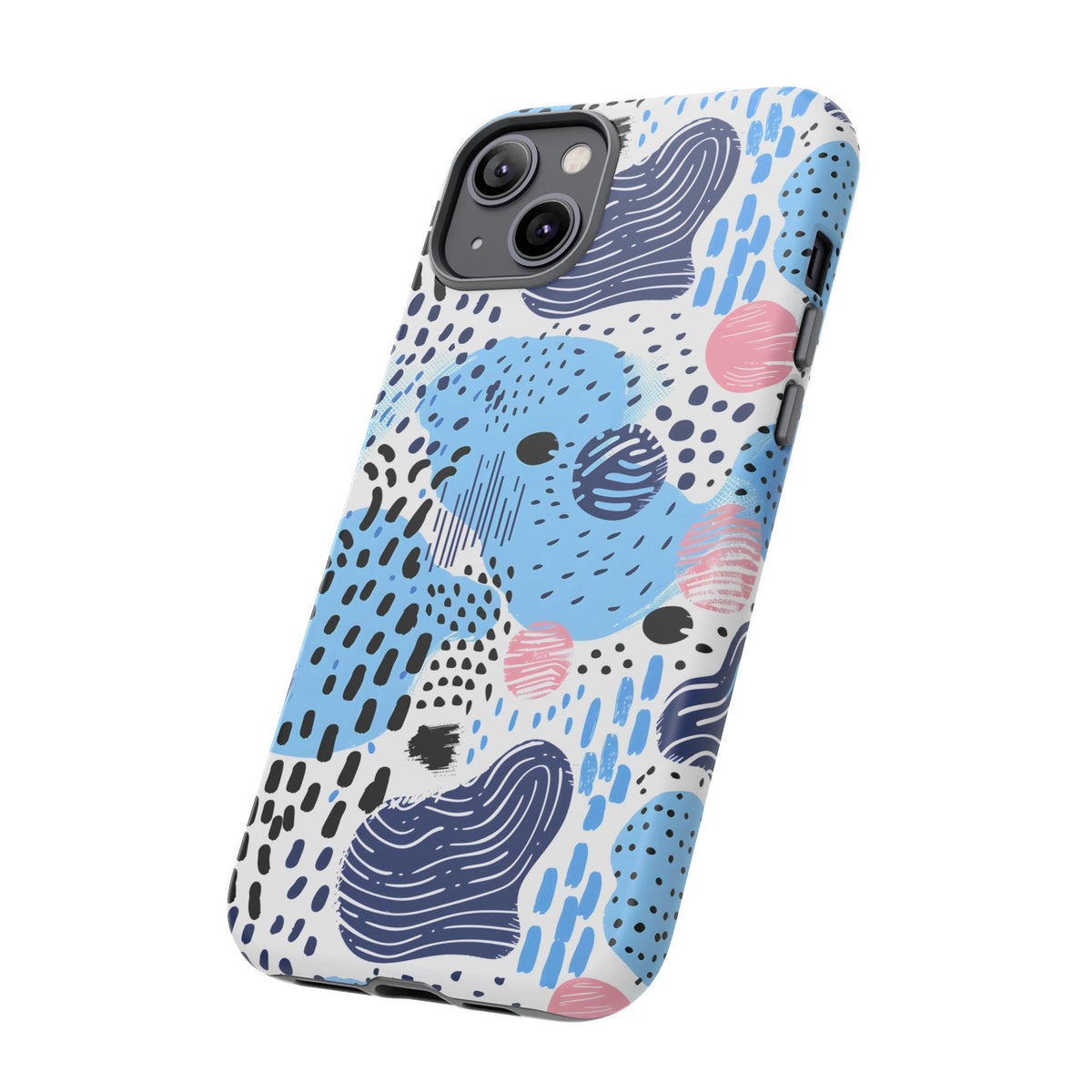 Abstract Baby Blue Memphis Design Phone Case – Sleek and Contemporary Artistry 3