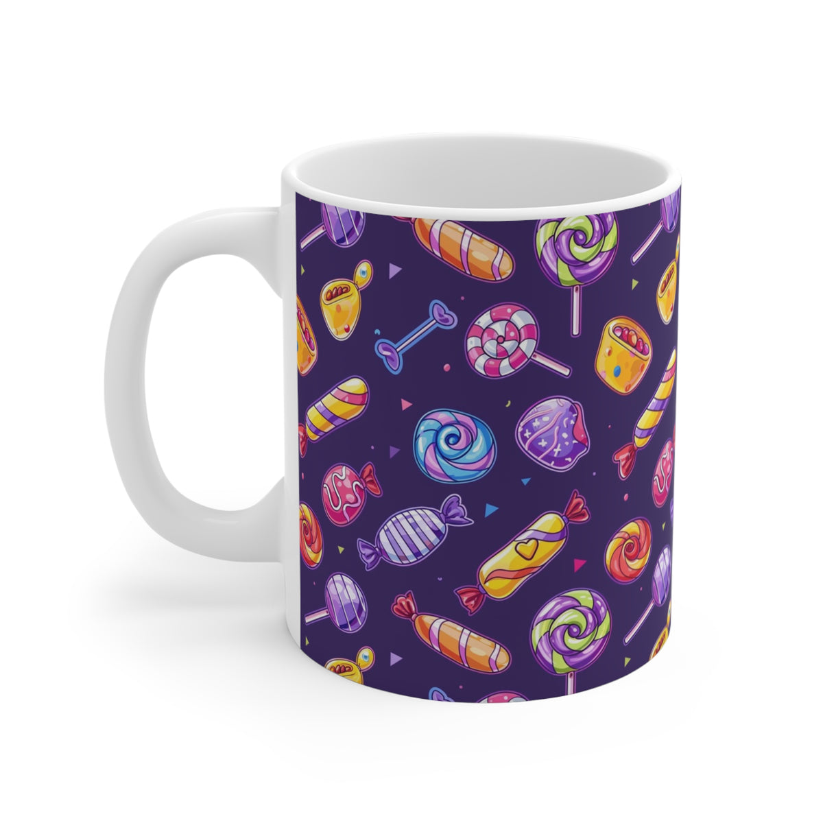 Colorful All-Over Candy Theme Coffee Mug Fun Ceramic Drinkware 214