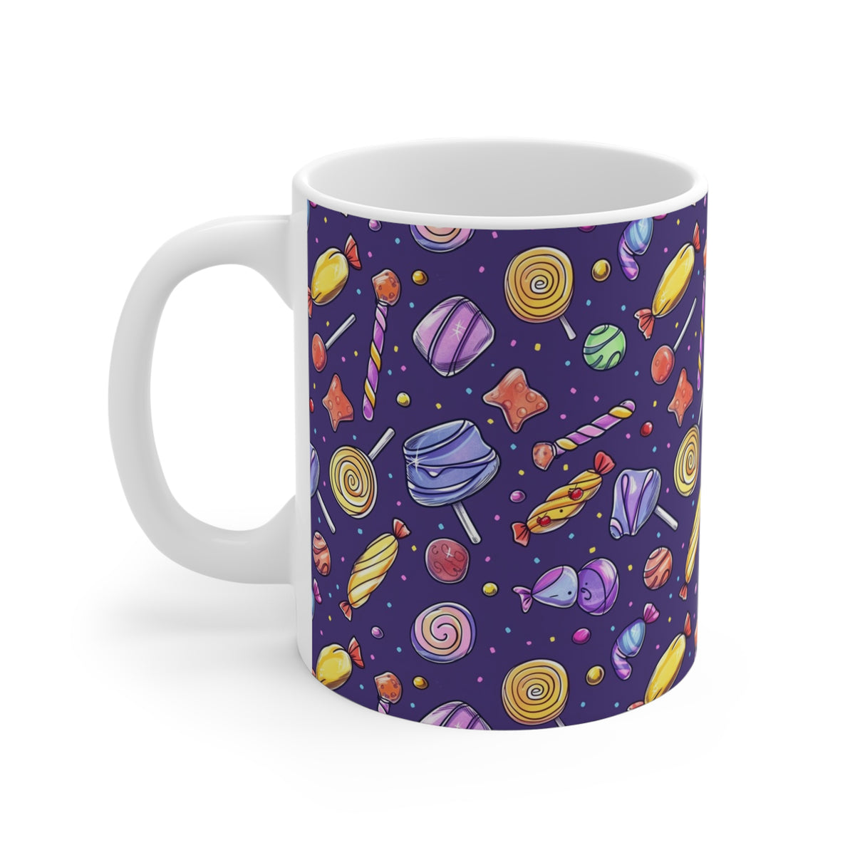 Colorful All-Over Candy Theme Coffee Mug Fun Ceramic Drinkware 264