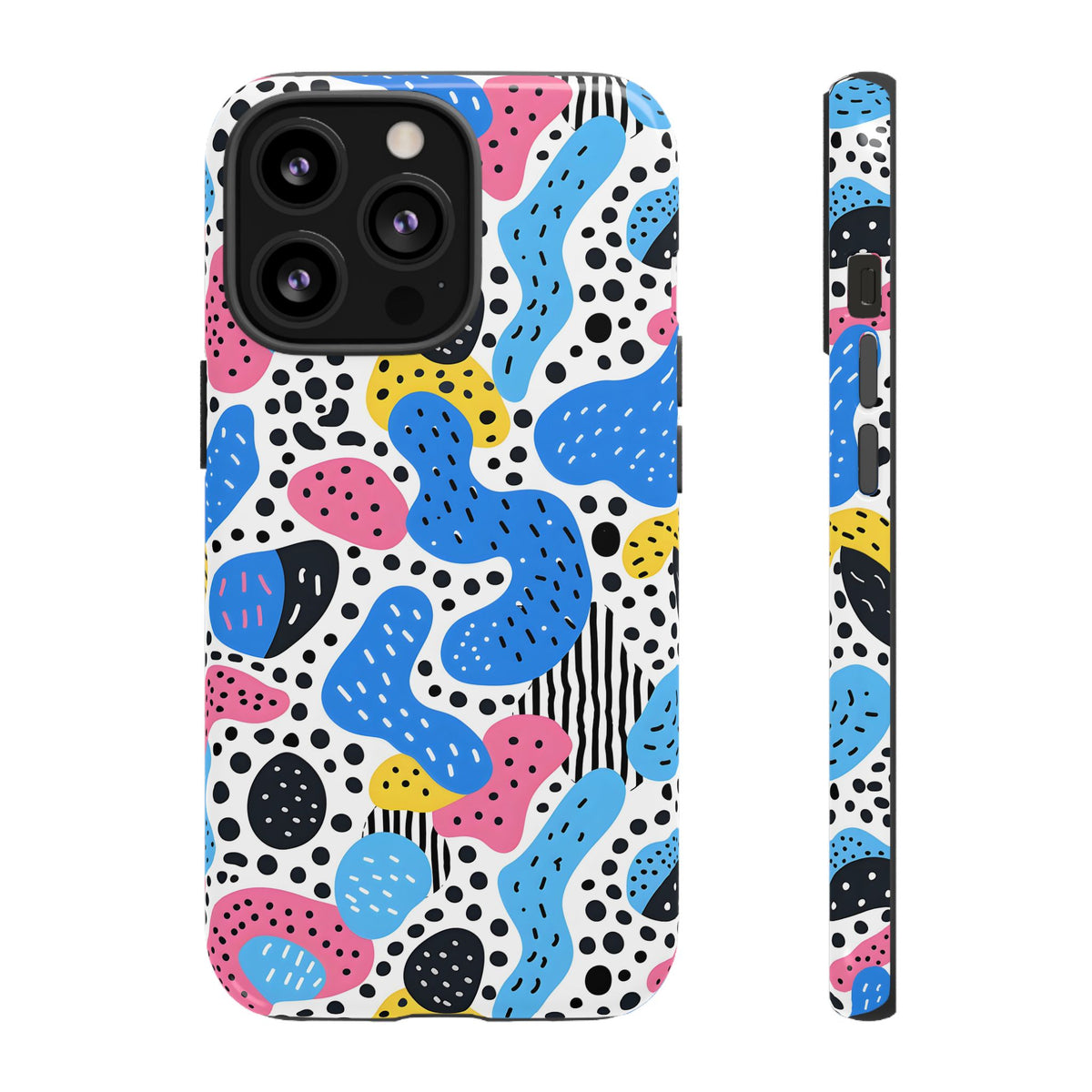 Abstract Baby Blue Memphis Design Phone Case – Sleek and Contemporary Artistry 2