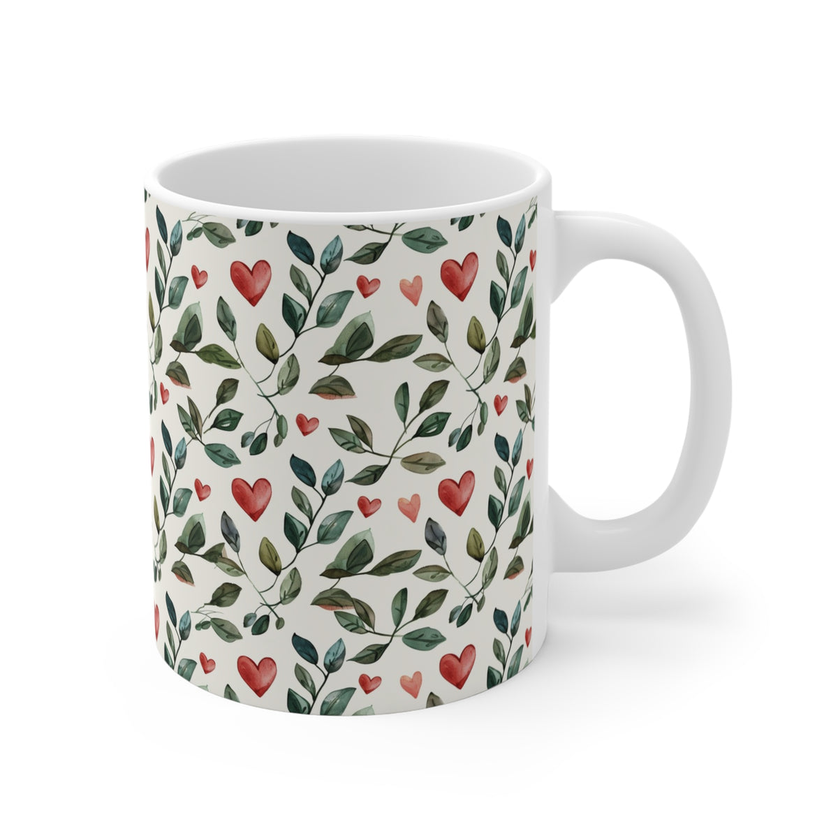 Colorful Heart Design Coffee Mug - Endless Love Pattern Ceramic Cup 800