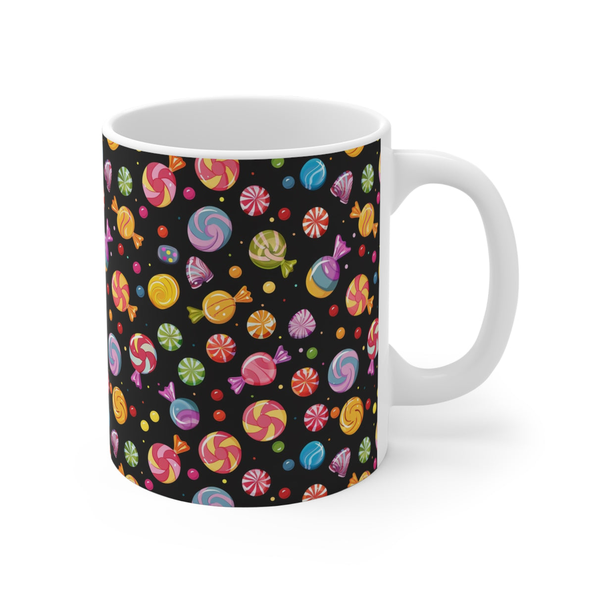 Colorful All-Over Candy Theme Coffee Mug Fun Ceramic Drinkware 277