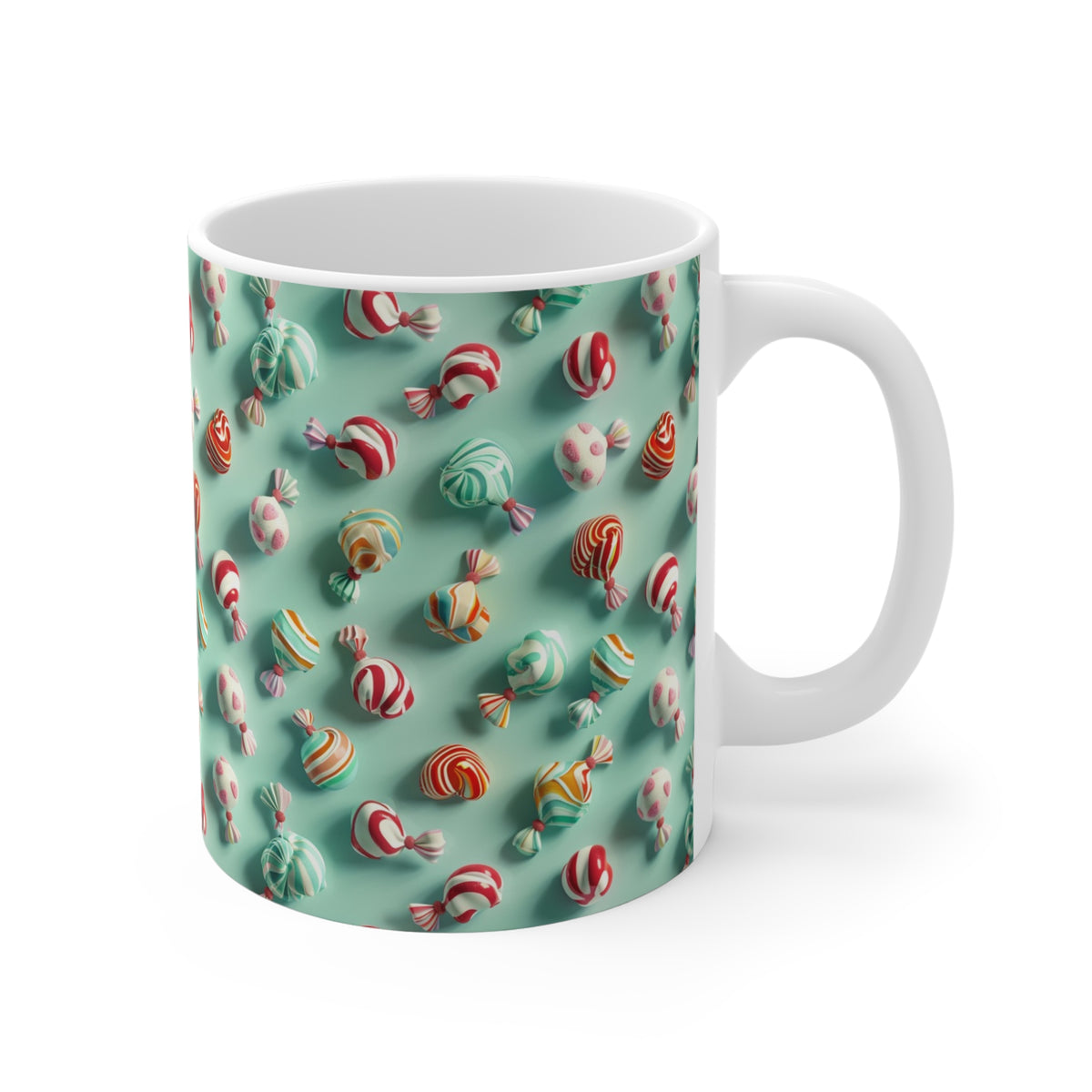 Colorful All-Over Candy Theme Coffee Mug Fun Ceramic Drinkware 016