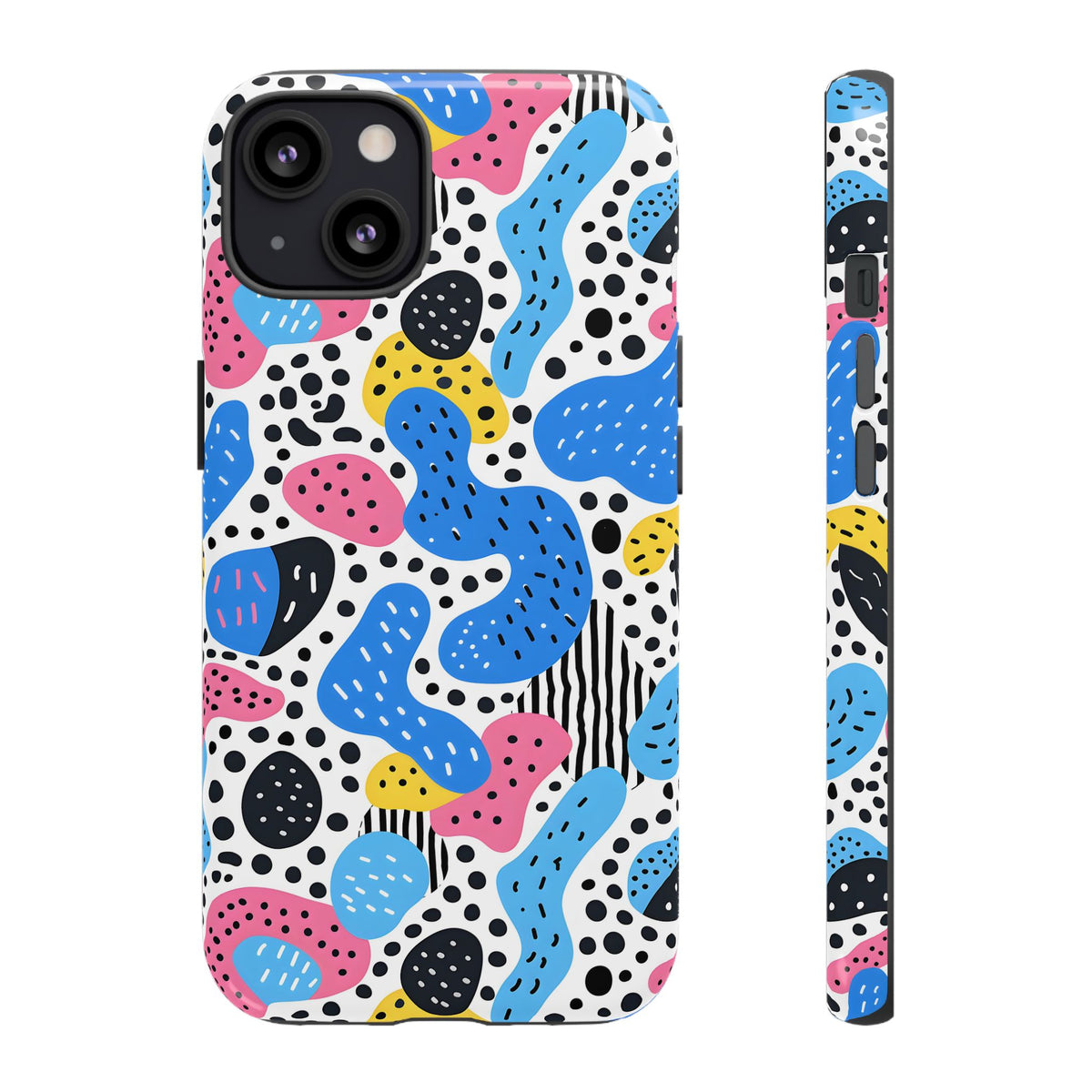 Abstract Baby Blue Memphis Design Phone Case – Sleek and Contemporary Artistry 2