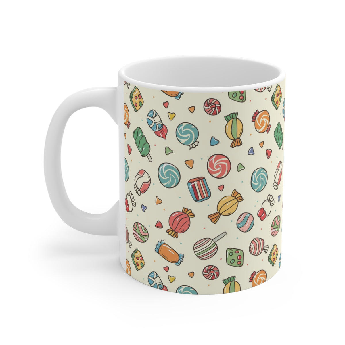 Colorful All-Over Candy Theme Coffee Mug Fun Ceramic Drinkware 233