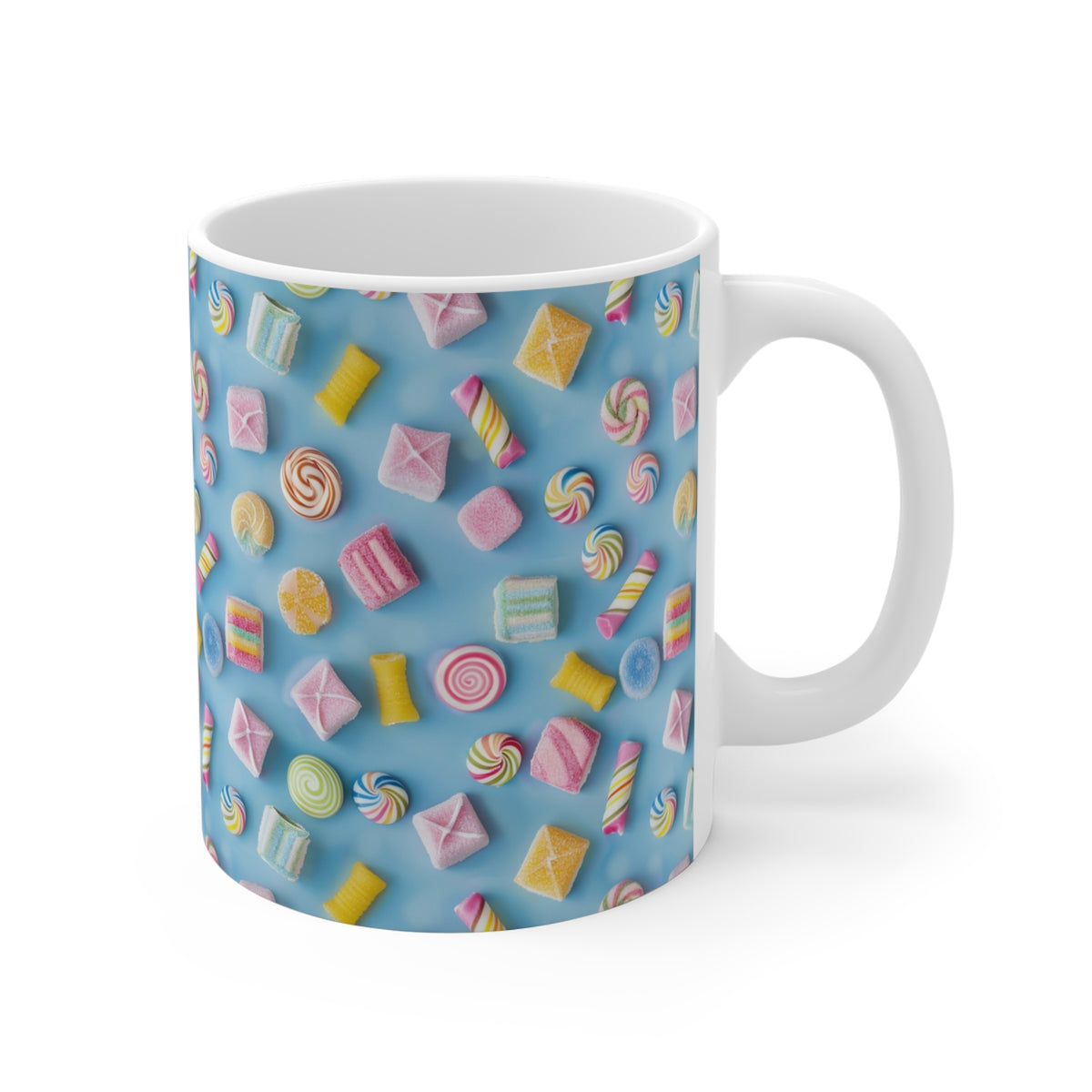 Colorful All-Over Candy Theme Coffee Mug Fun Ceramic Drinkware 029