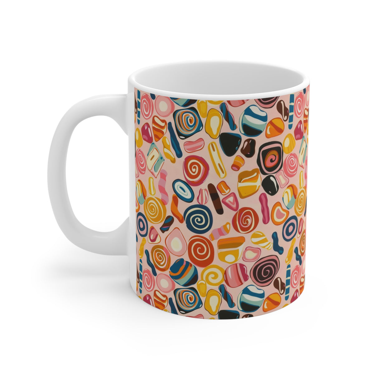 Colorful All-Over Candy Theme Coffee Mug Fun Ceramic Drinkware 406