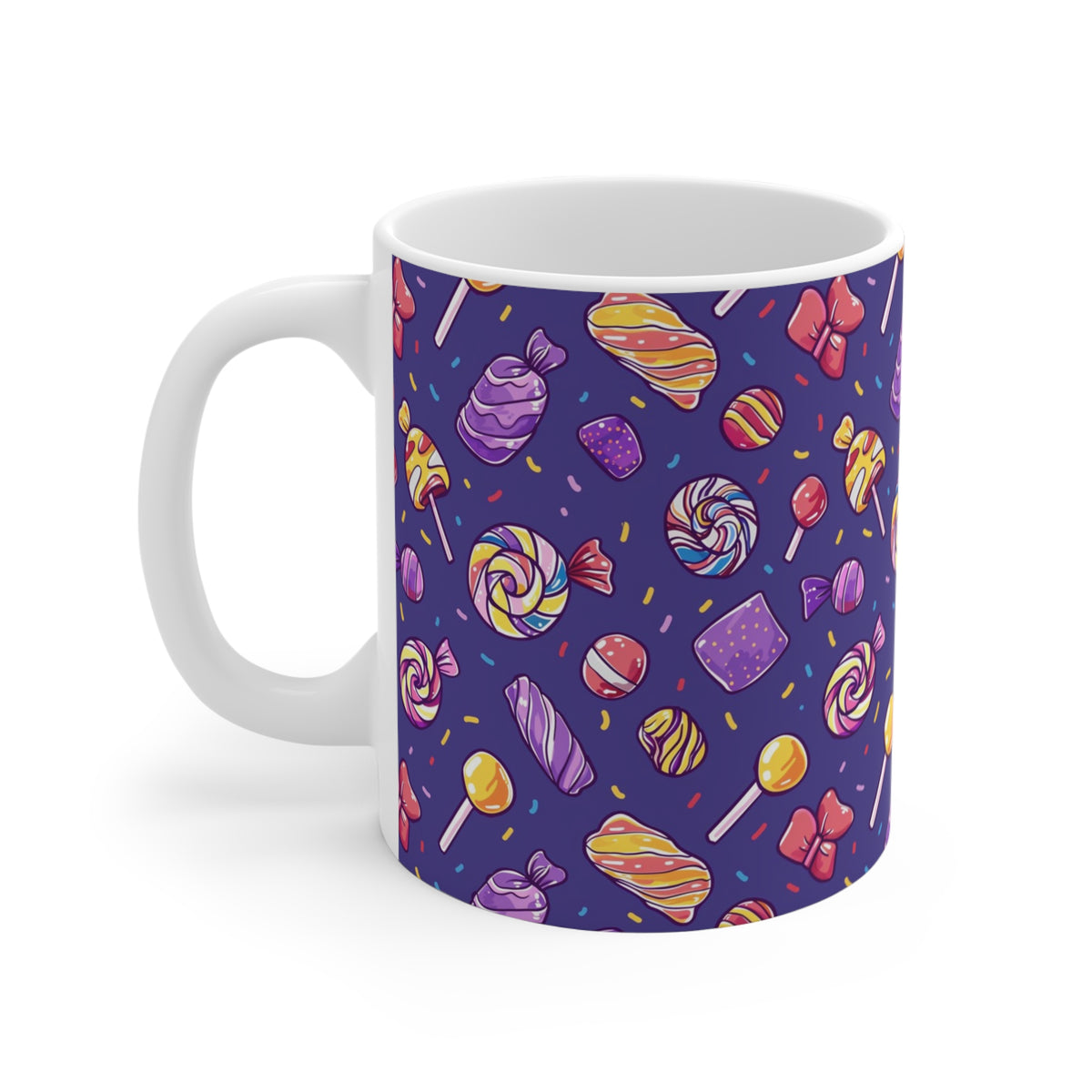 Colorful All-Over Candy Theme Coffee Mug Fun Ceramic Drinkware 232