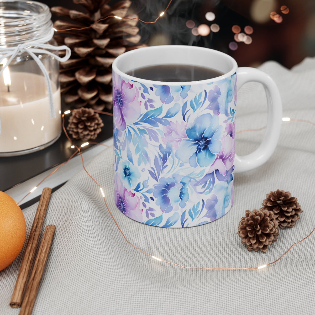 Various Watercolor Design All Over Coffee Mug – Unique Artistic Ceramic Coffee Cup 1054