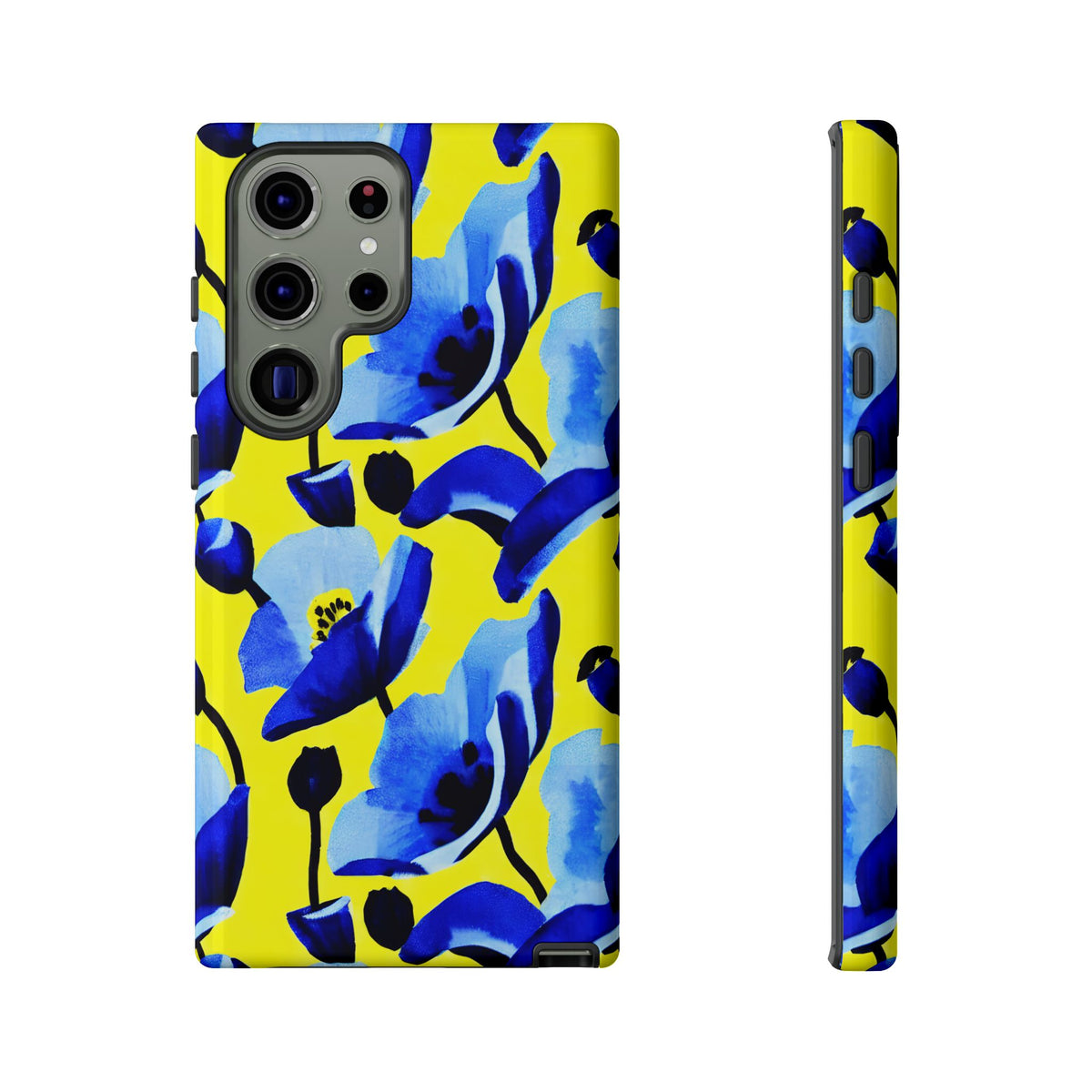 Vibrant Blue Floral Phone Case – A Perfect Fusion of Style and Protection