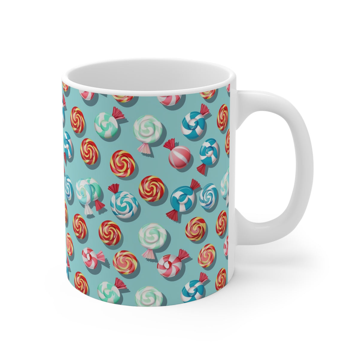 Colorful All-Over Candy Theme Coffee Mug Fun Ceramic Drinkware 266