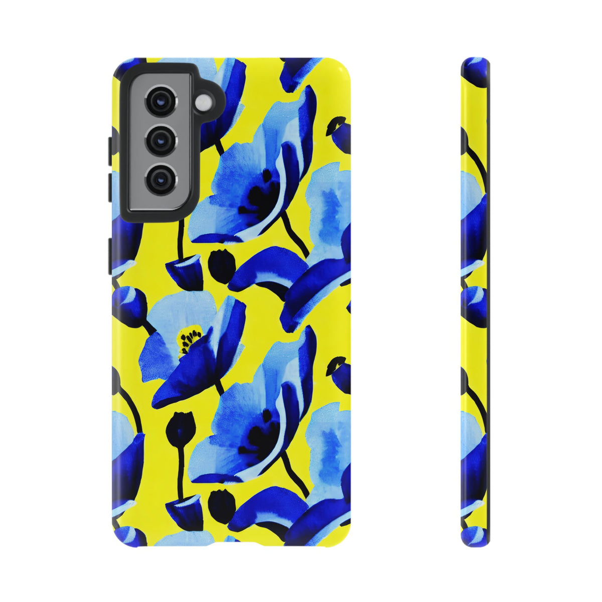 Vibrant Blue Floral Phone Case – A Perfect Fusion of Style and Protection