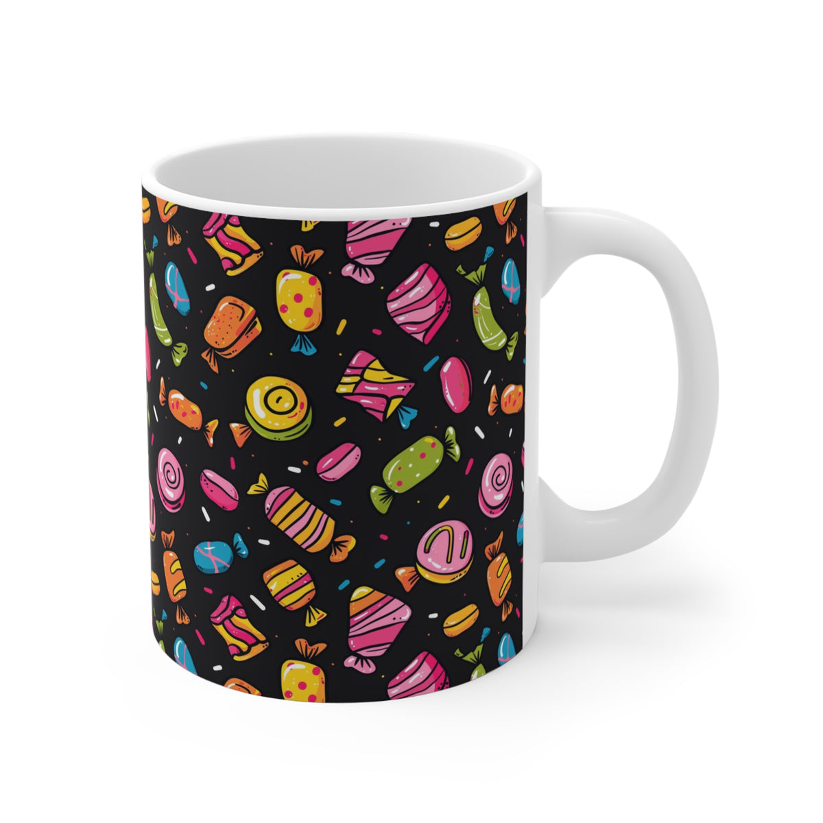 Colorful All-Over Candy Theme Coffee Mug Fun Ceramic Drinkware 379