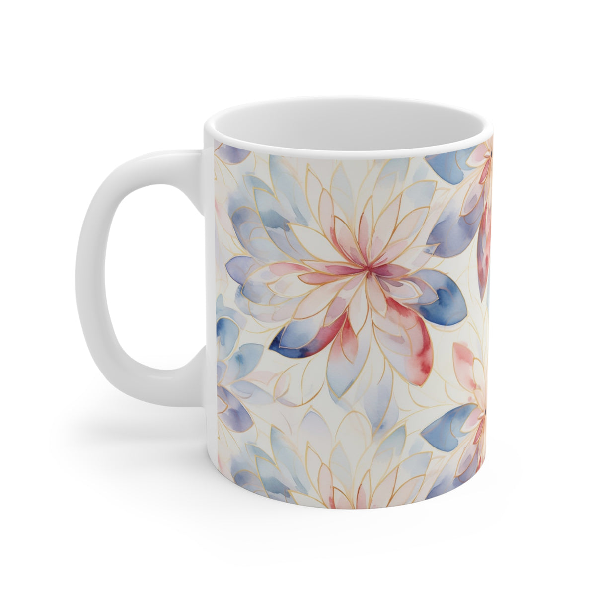 Various Watercolor Design All Over Coffee Mug – Unique Artistic Ceramic Coffee Cup 863