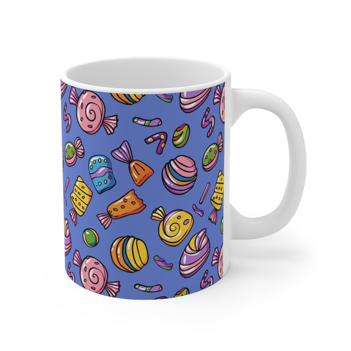 Colorful All-Over Candy Theme Coffee Mug Fun Ceramic Drinkware 339