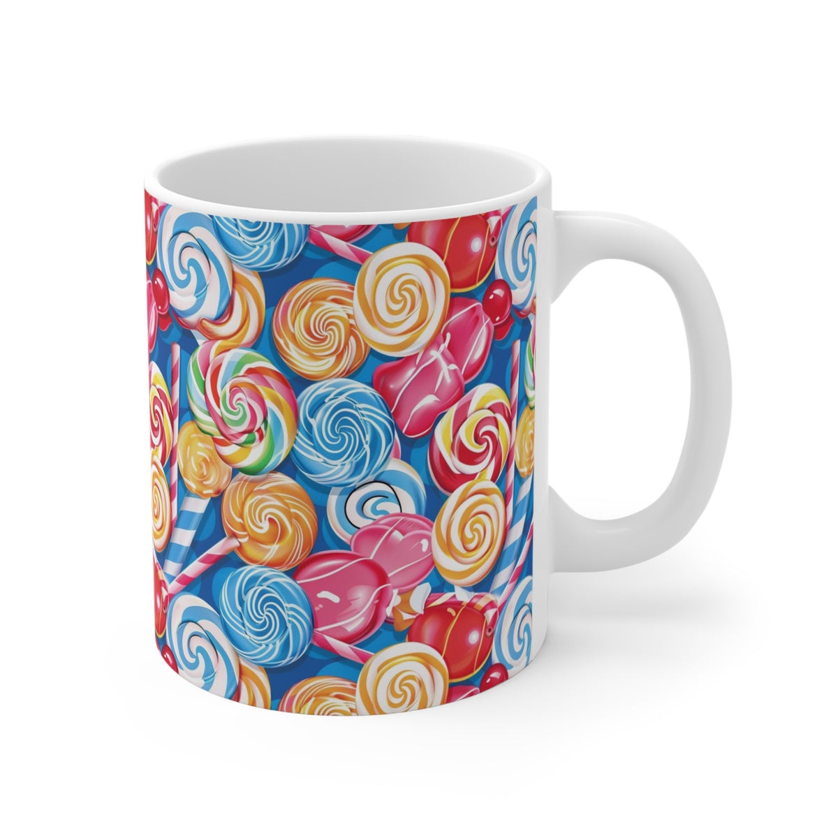 Colorful All-Over Candy Theme Coffee Mug Fun Ceramic Drinkware 076