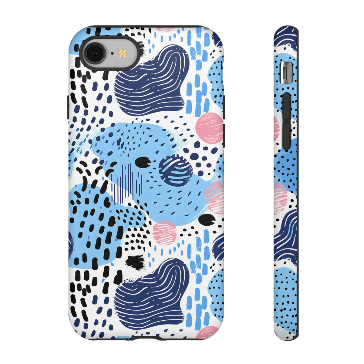 Abstract Baby Blue Memphis Design Phone Case – Sleek and Contemporary Artistry 3