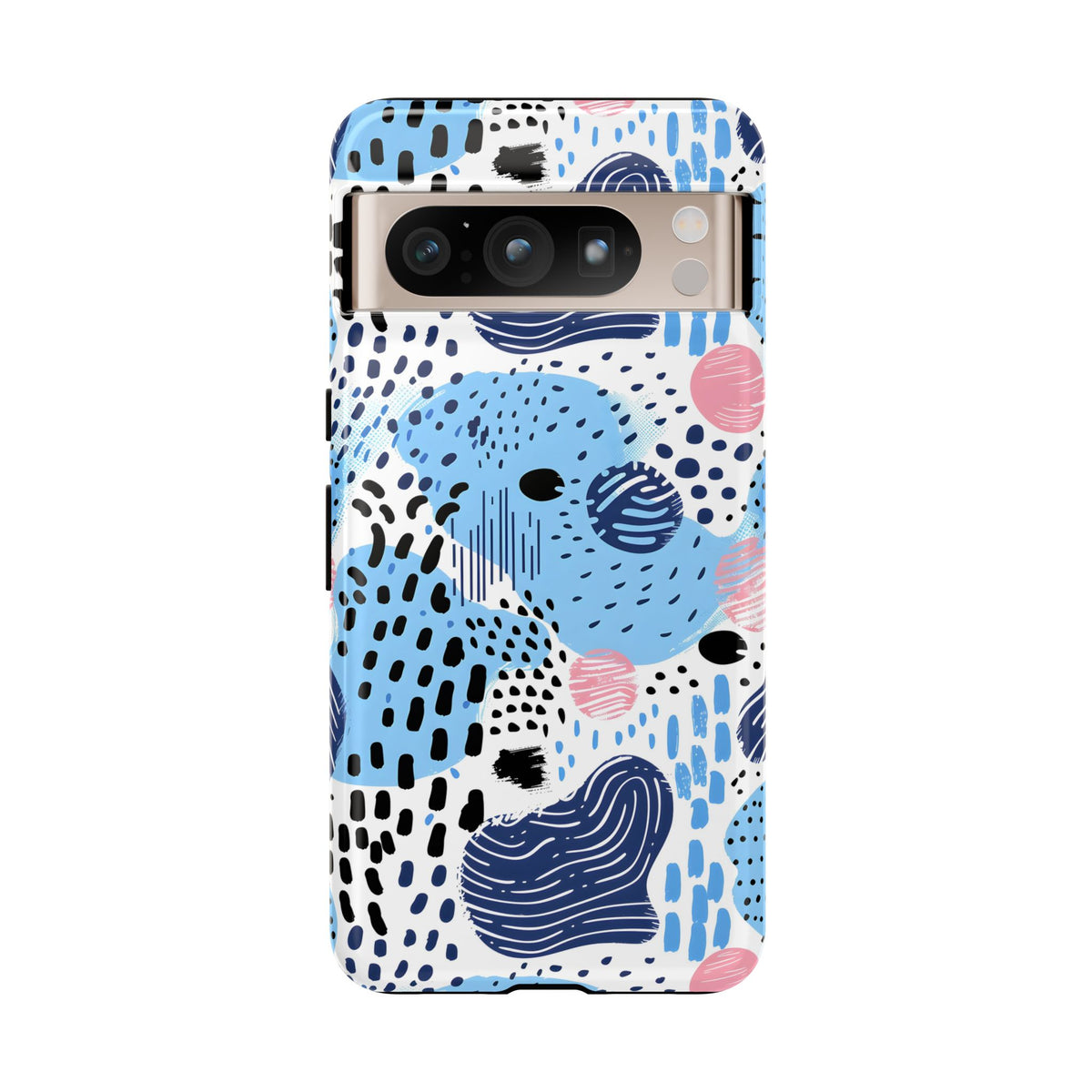 Abstract Baby Blue Memphis Design Phone Case – Sleek and Contemporary Artistry 3