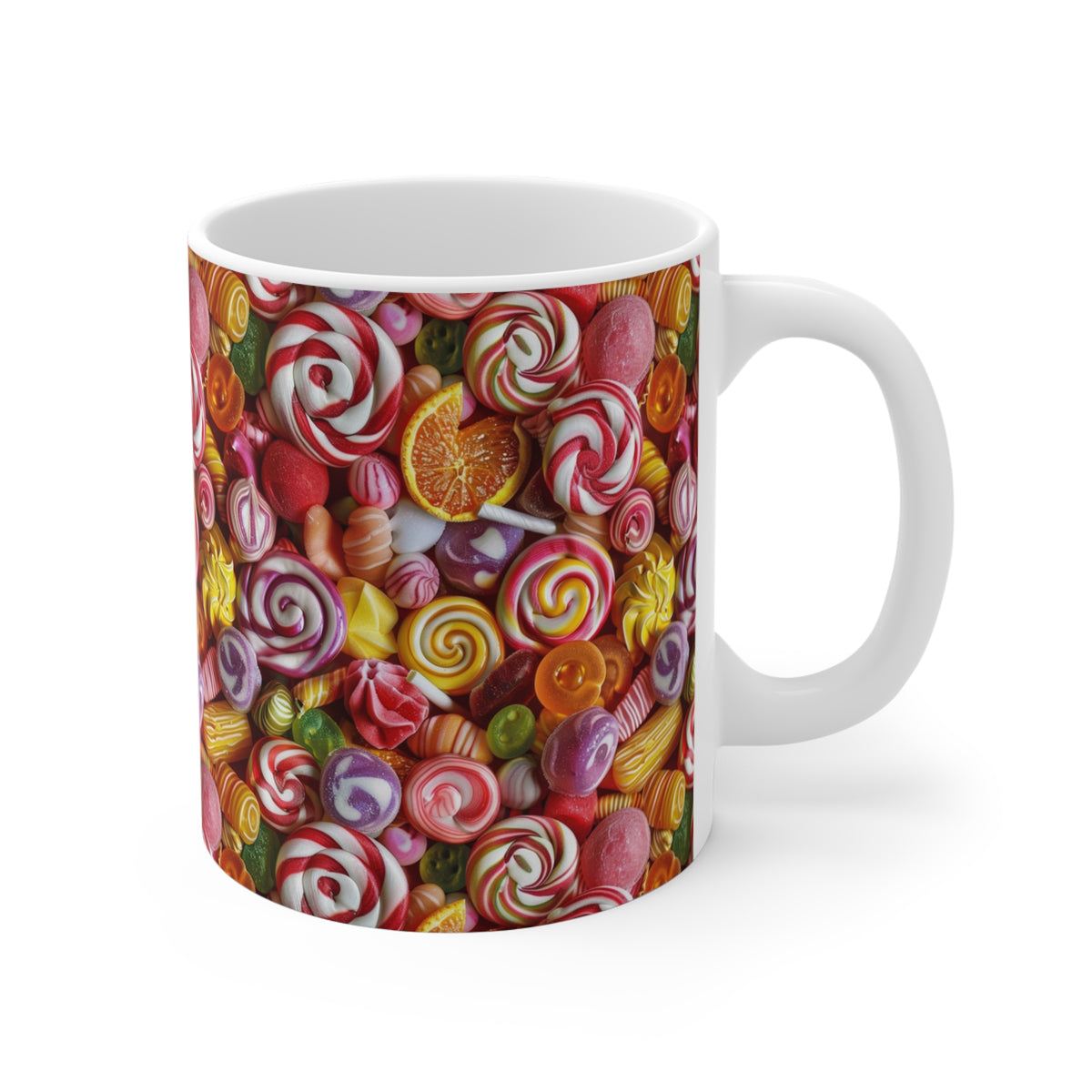 Colorful All-Over Candy Theme Coffee Mug Fun Ceramic Drinkware 148