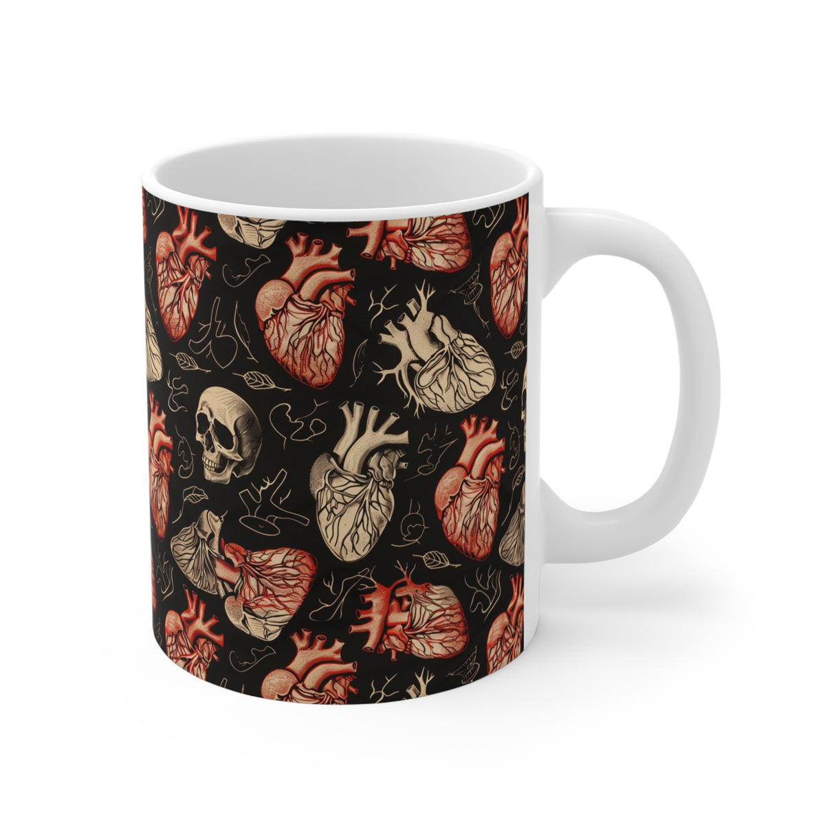 Colorful Heart Design Coffee Mug - Endless Love Pattern Ceramic Cup 253