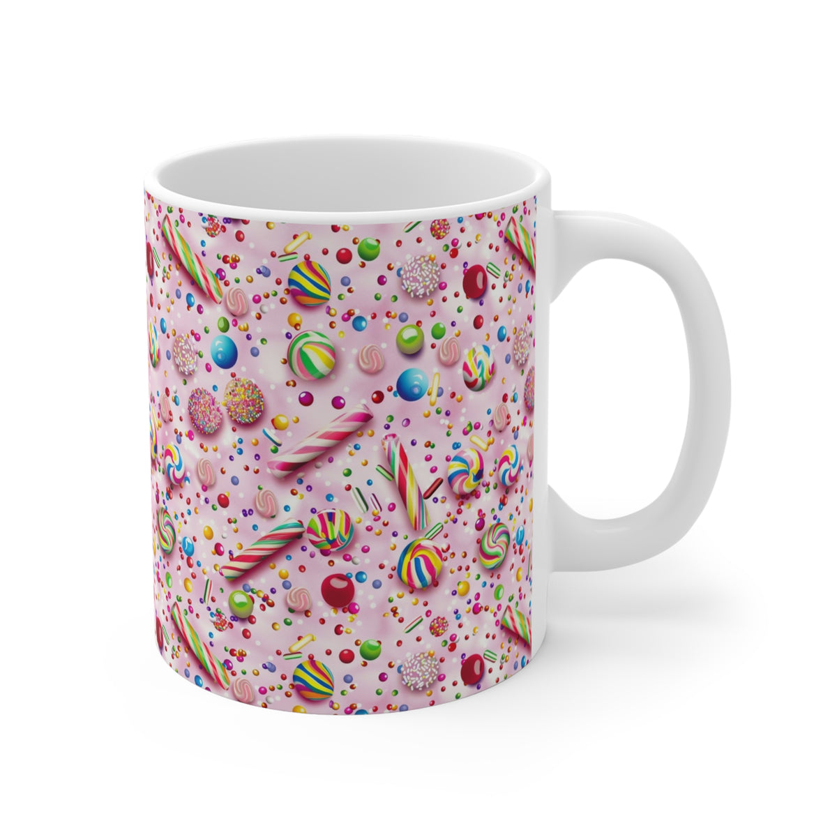 Colorful All-Over Candy Theme Coffee Mug Fun Ceramic Drinkware 394