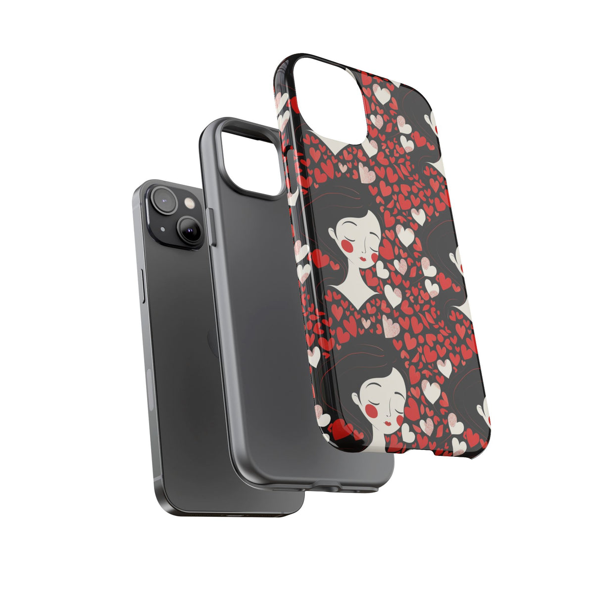 Heart Pattern Phone Case – Stylish & Loving Design for Your Device 232