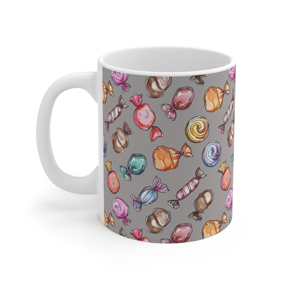 Colorful All-Over Candy Theme Coffee Mug Fun Ceramic Drinkware 243