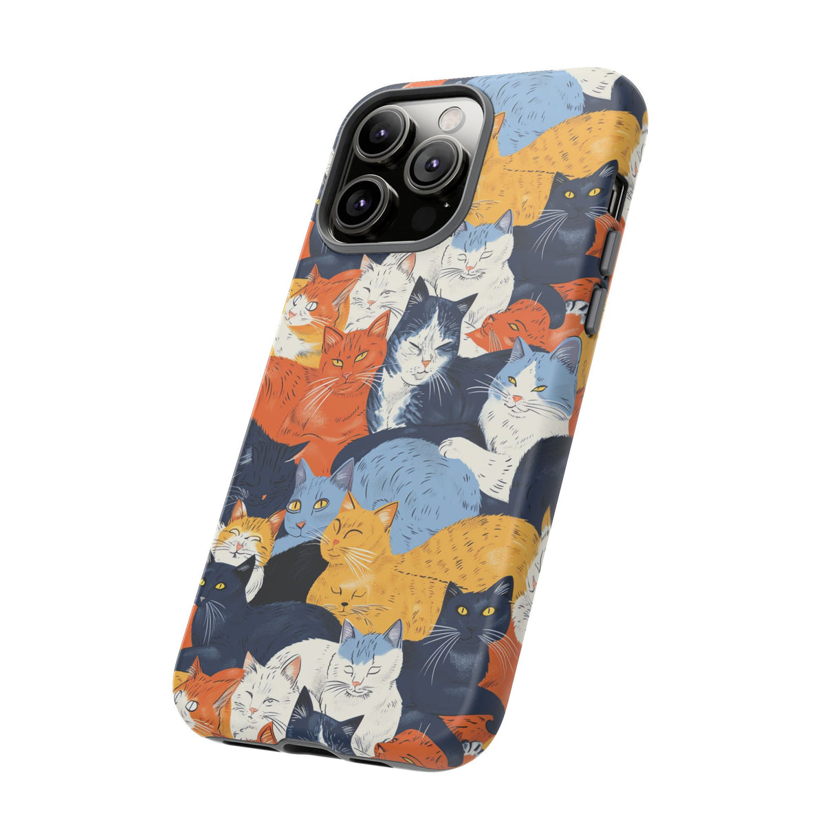 Seamless Cat Pattern Design Phone Case – Playful and Stylish Cat-Themed Phone Cover