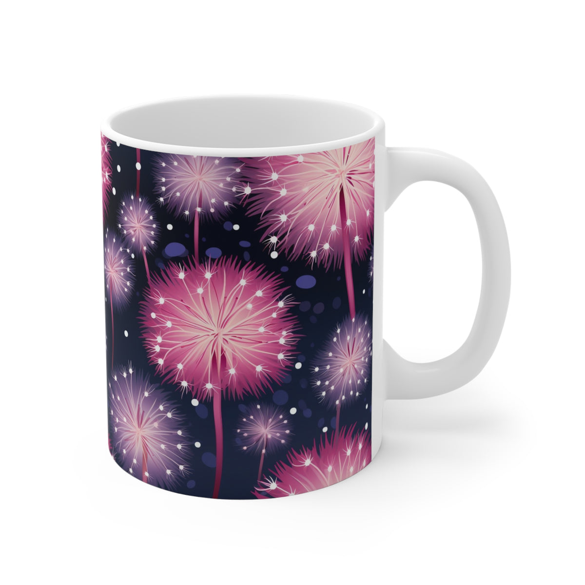 Pink Dandelions Pattern Coffee Cup-Floral Ceramic Mug for Tea and Coffee  (11)