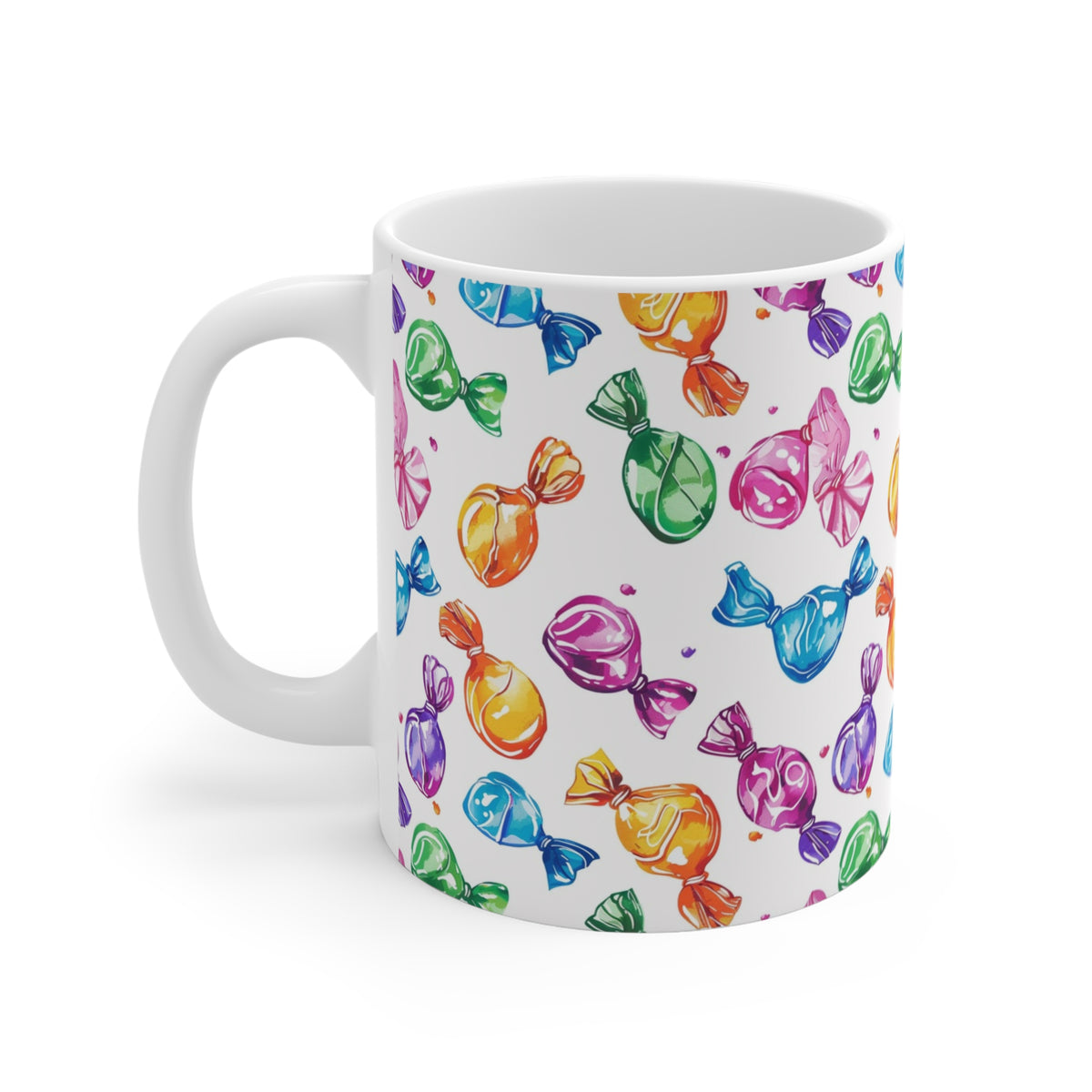 Colorful All-Over Candy Theme Coffee Mug Fun Ceramic Drinkware 377