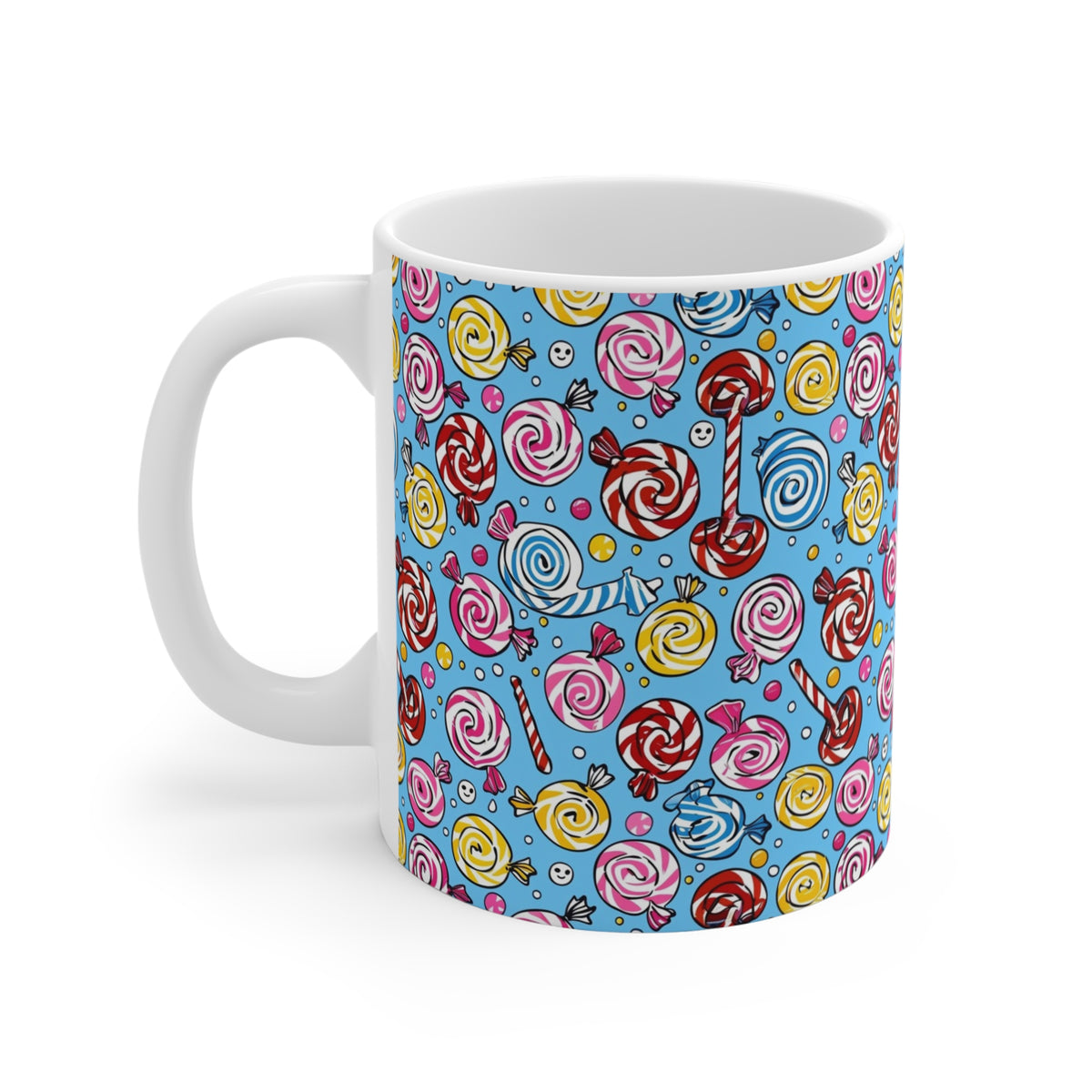 Colorful All-Over Candy Theme Coffee Mug Fun Ceramic Drinkware 035