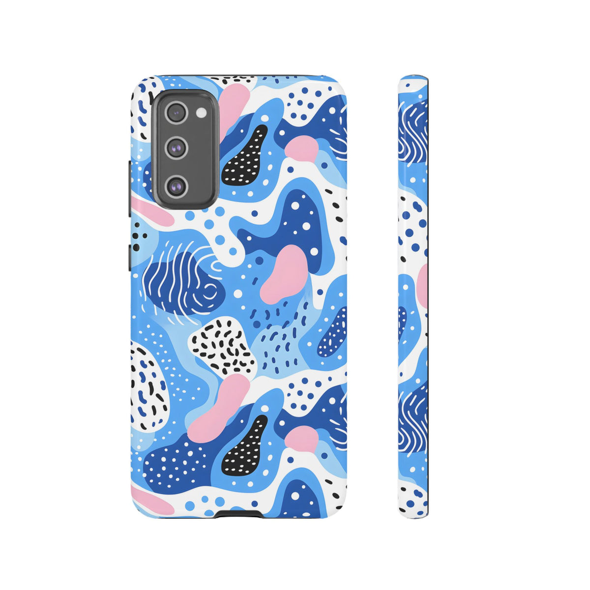 Abstract Baby Blue Memphis Design Phone Case – Sleek and Contemporary Artistry