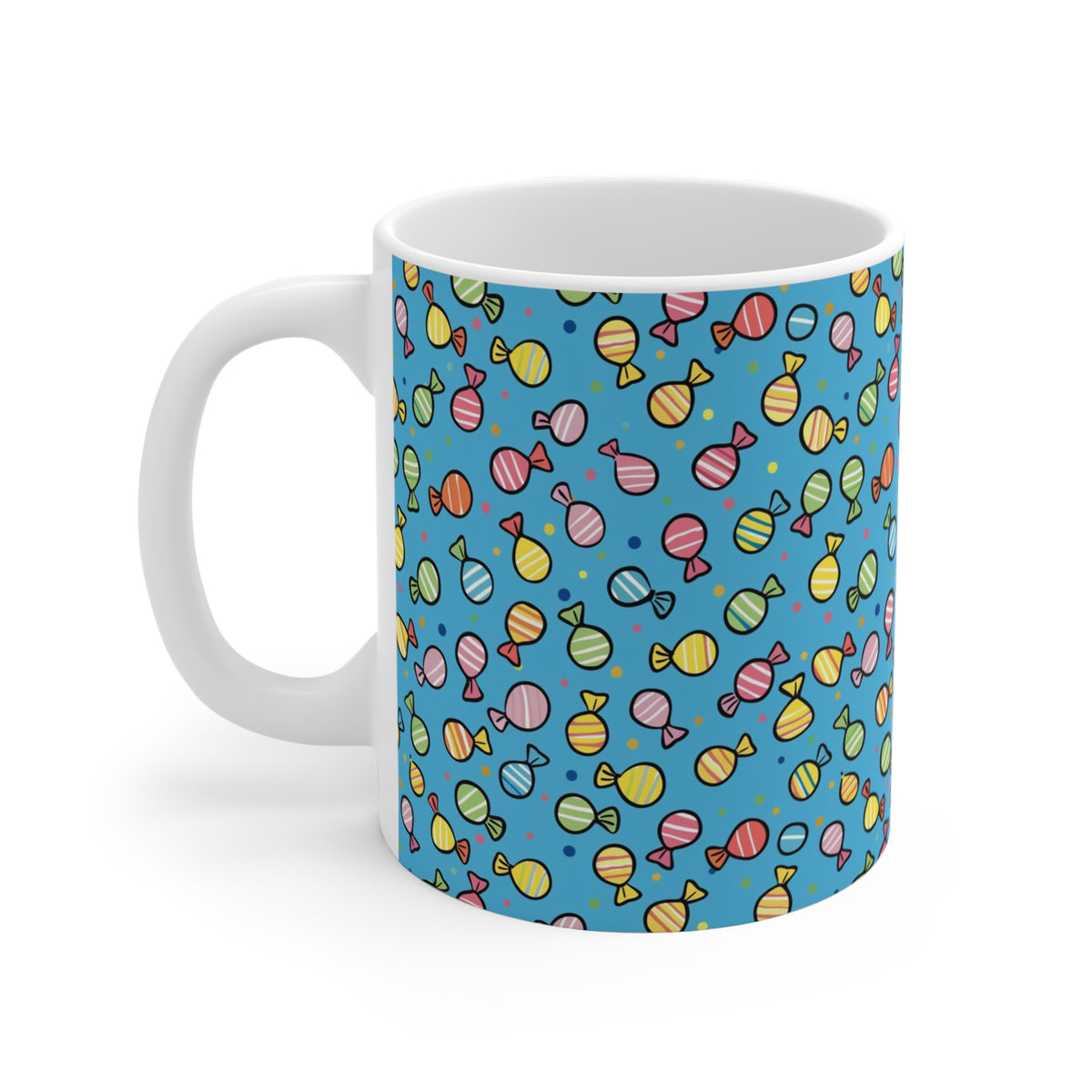 Colorful All-Over Candy Theme Coffee Mug Fun Ceramic Drinkware 437