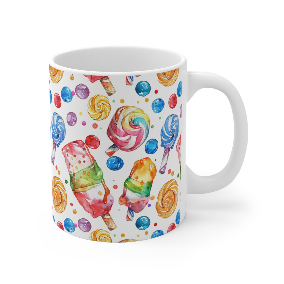 Colorful All-Over Candy Theme Coffee Mug Fun Ceramic Drinkware 009