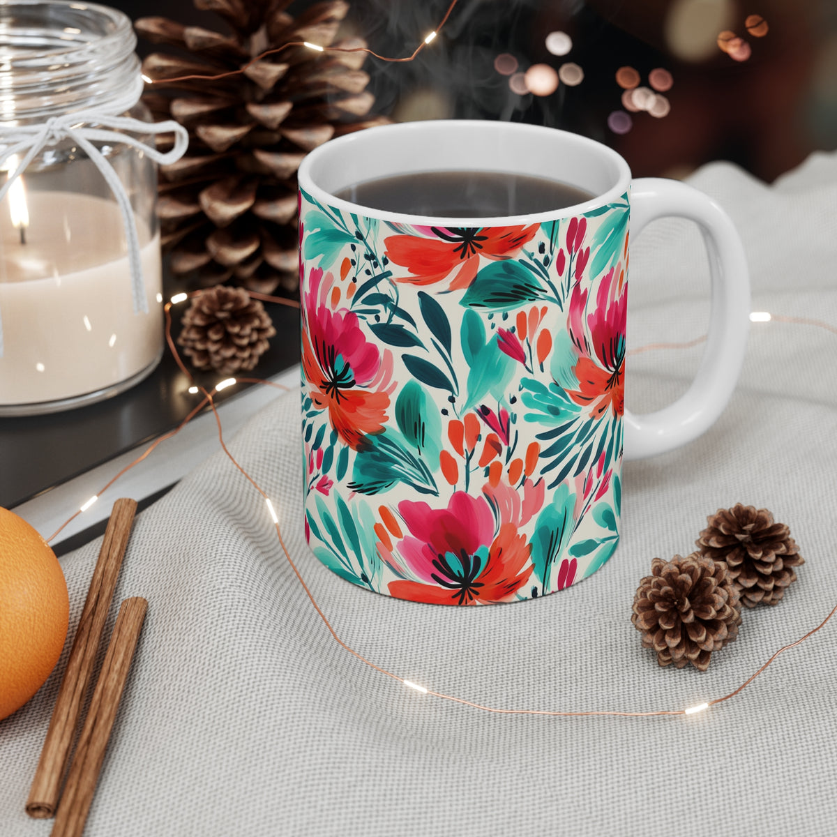 Various Watercolor Design All Over Coffee Mug – Unique Artistic Ceramic Coffee Cup 459