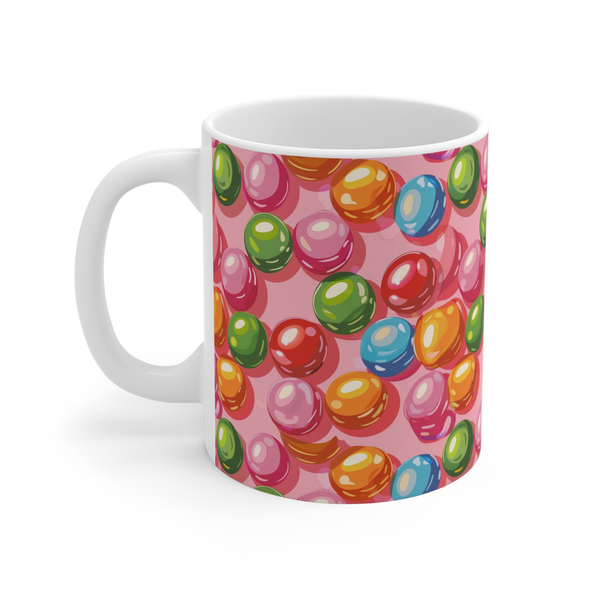 Colorful All-Over Candy Theme Coffee Mug Fun Ceramic Drinkware 211