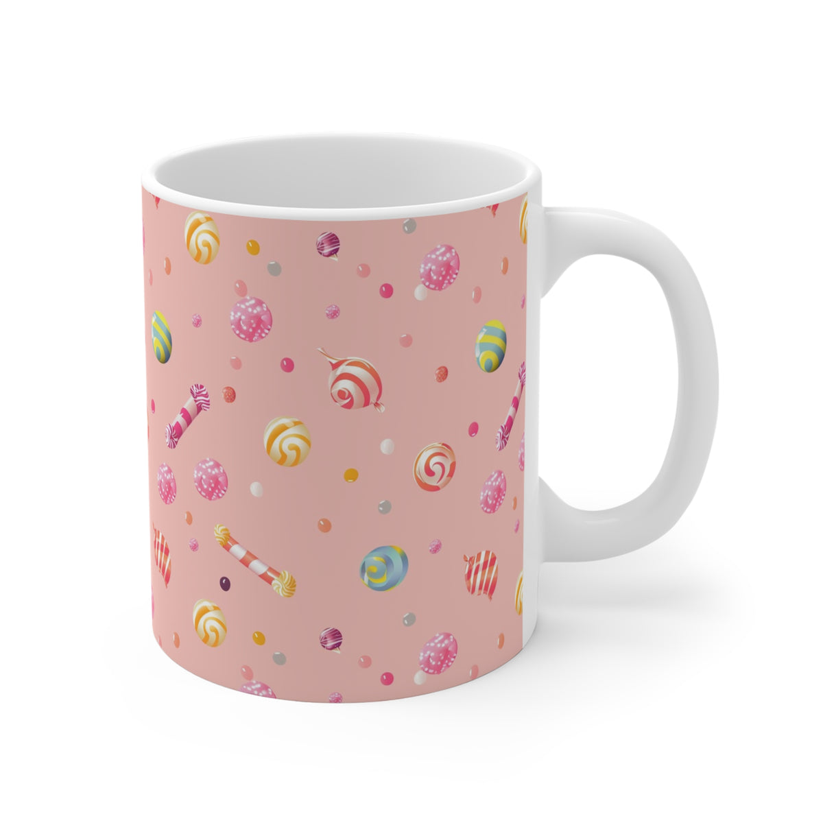 Colorful All-Over Candy Theme Coffee Mug Fun Ceramic Drinkware 141