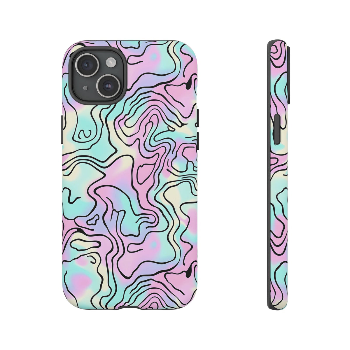 Abstract Pastel Waves and Wavy Lines Phone Case – Elegant and Modern Phone Cover