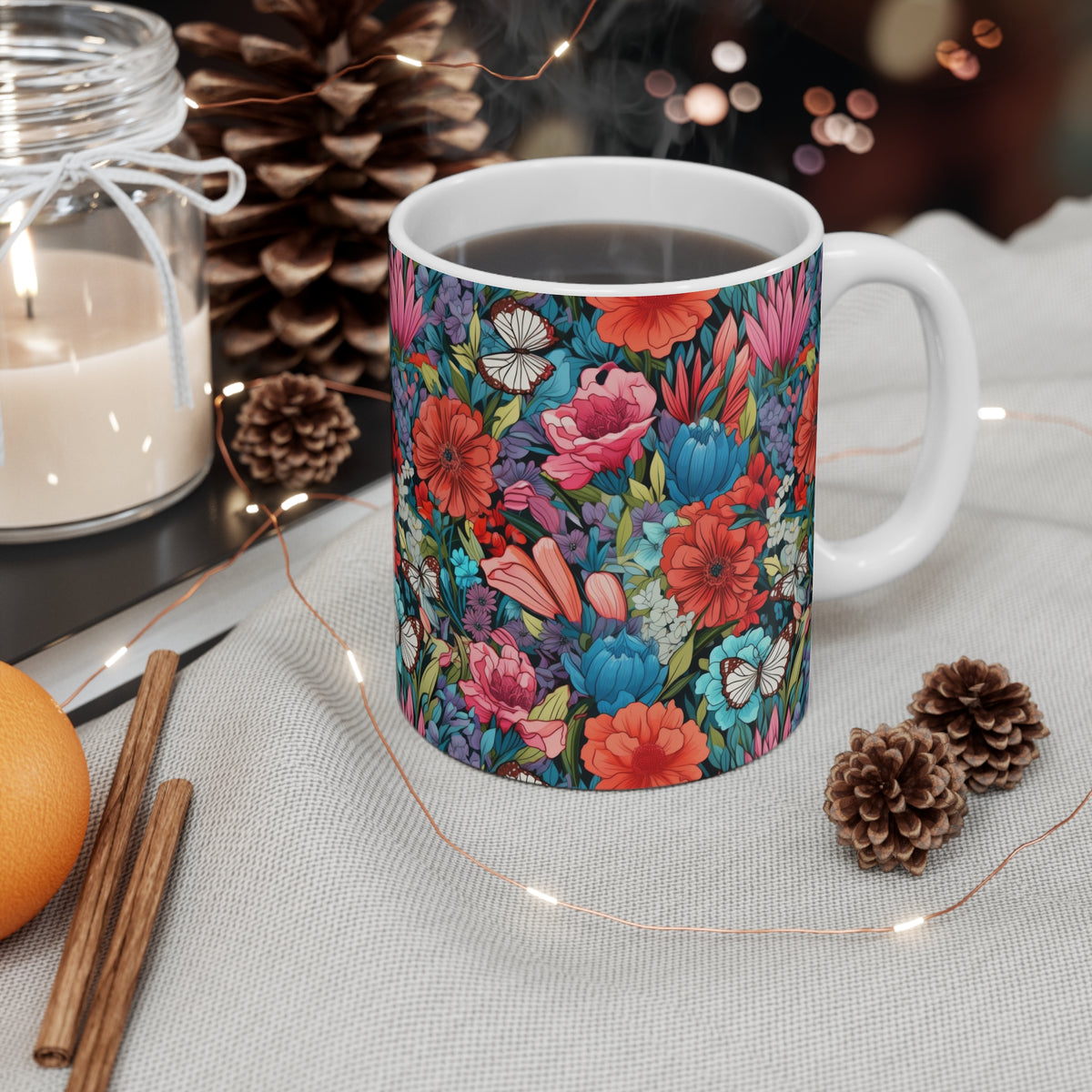 Floral Garden Pattern Coffee Mug – A Must-Have for Nature Enthusiasts    (2)