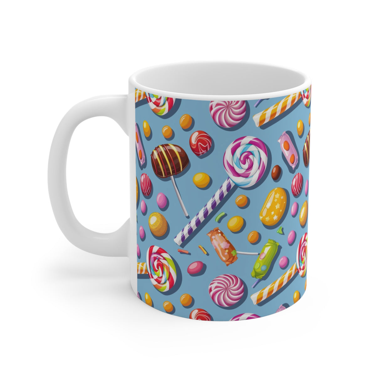 Colorful All-Over Candy Theme Coffee Mug Fun Ceramic Drinkware 439