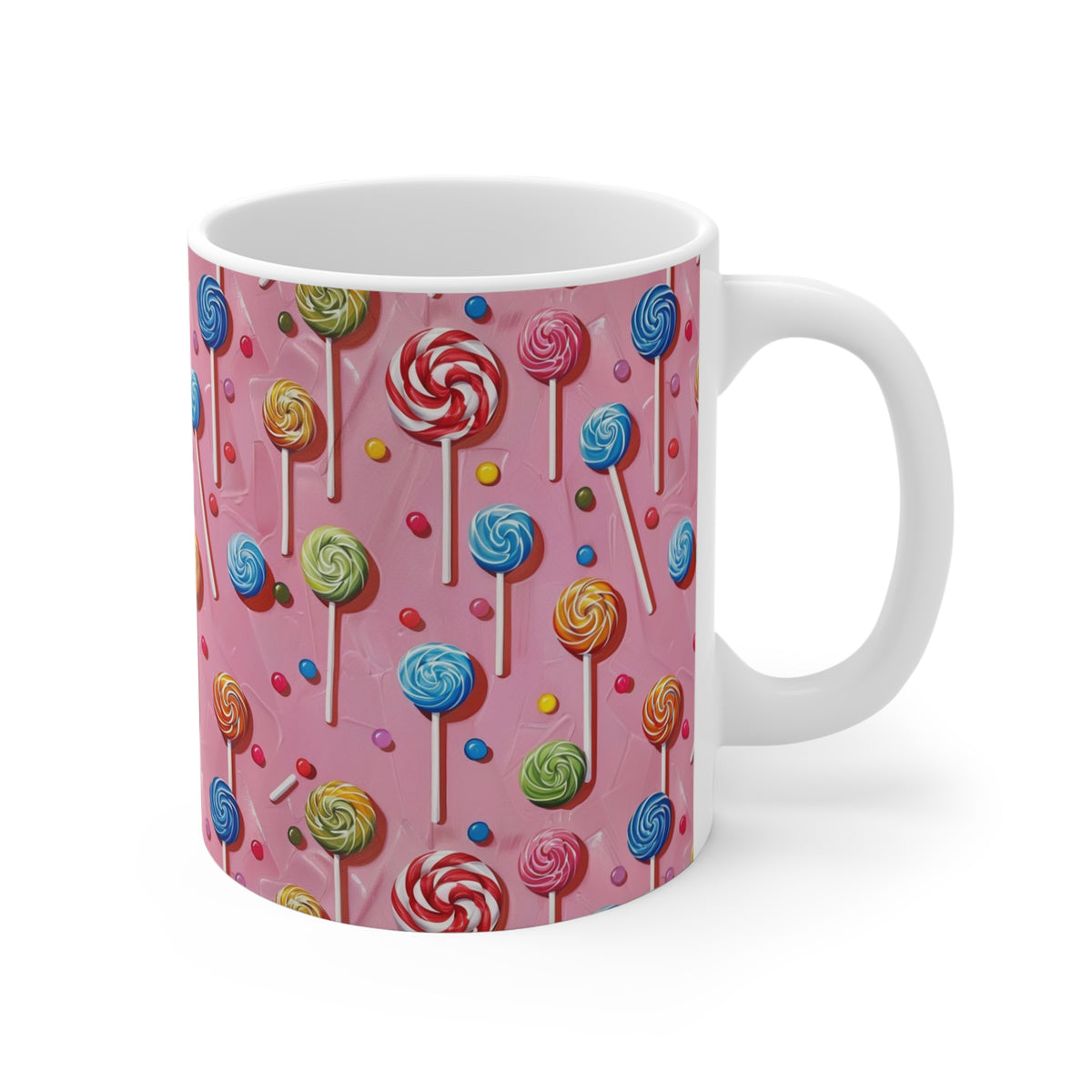 Colorful All-Over Candy Theme Coffee Mug Fun Ceramic Drinkware 301