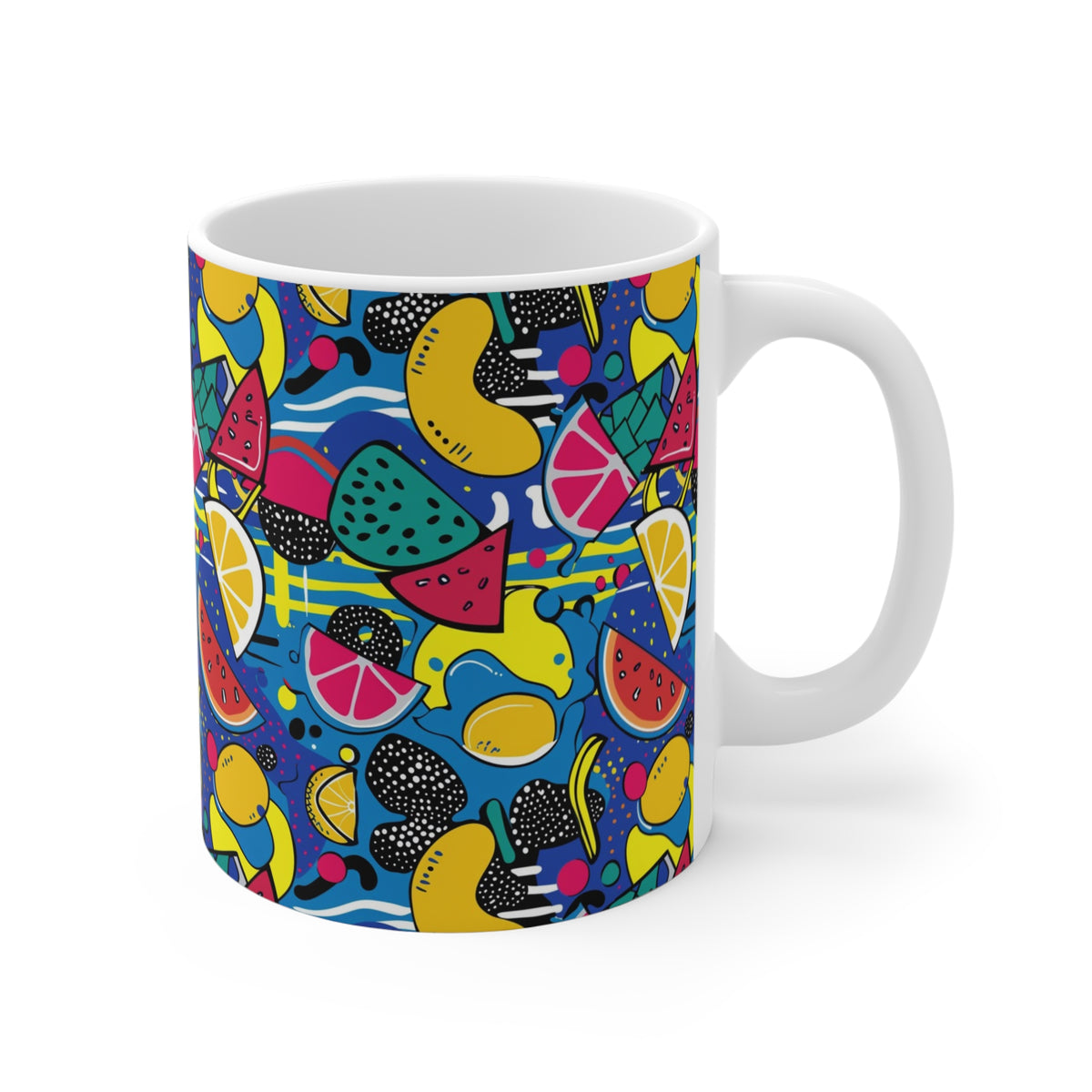 90s Retro Coffee Mug - Full Wrap Design 484