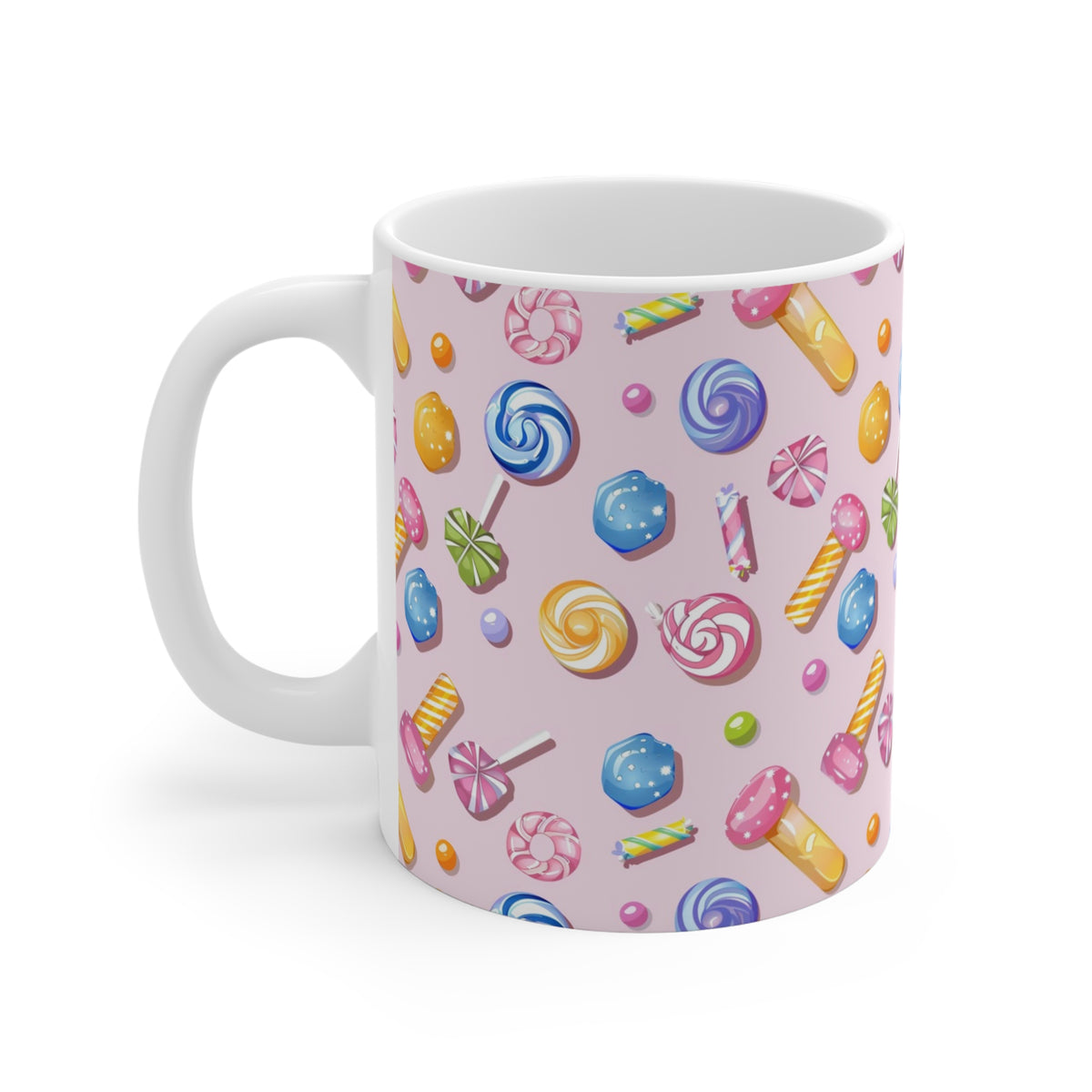 Colorful All-Over Candy Theme Coffee Mug Fun Ceramic Drinkware 405