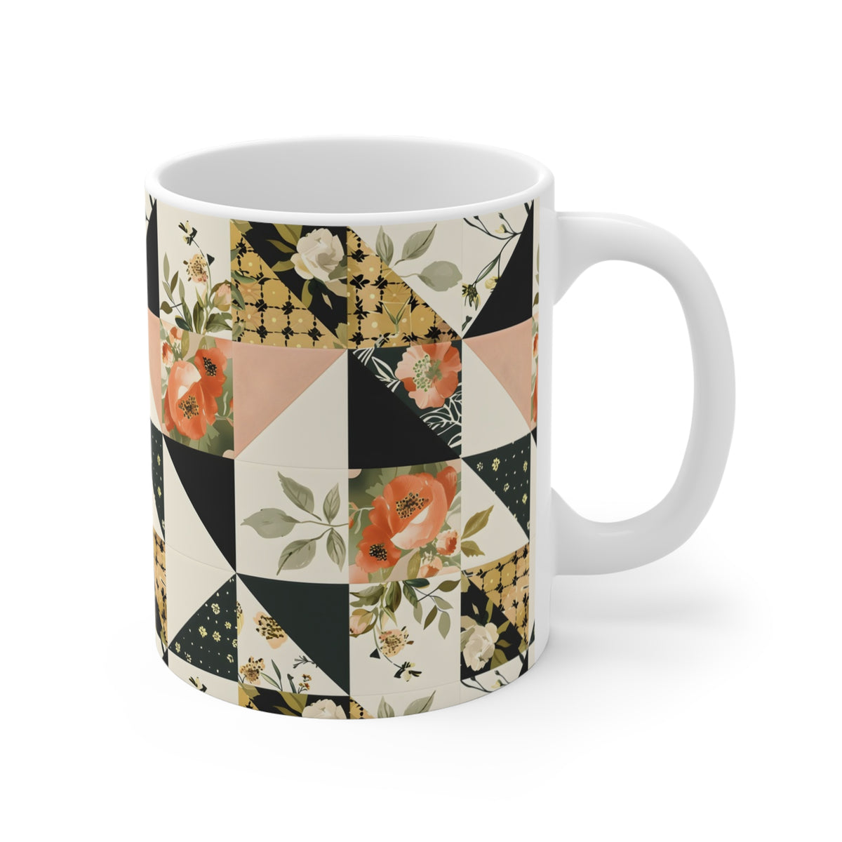 Farmhouse Patchwork Pastel Quilt Pattern Coffee Cup  (14)