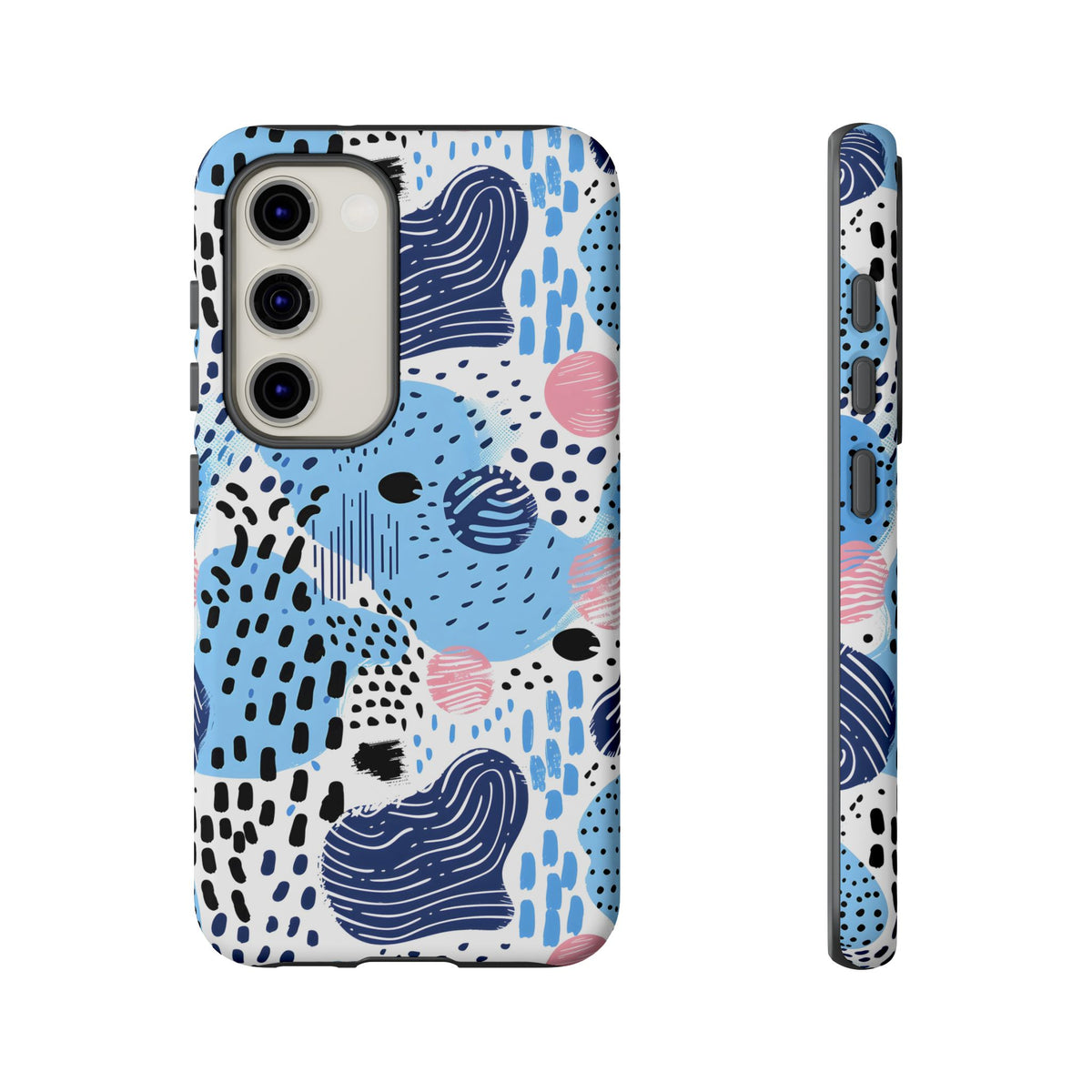 Abstract Baby Blue Memphis Design Phone Case – Sleek and Contemporary Artistry 3