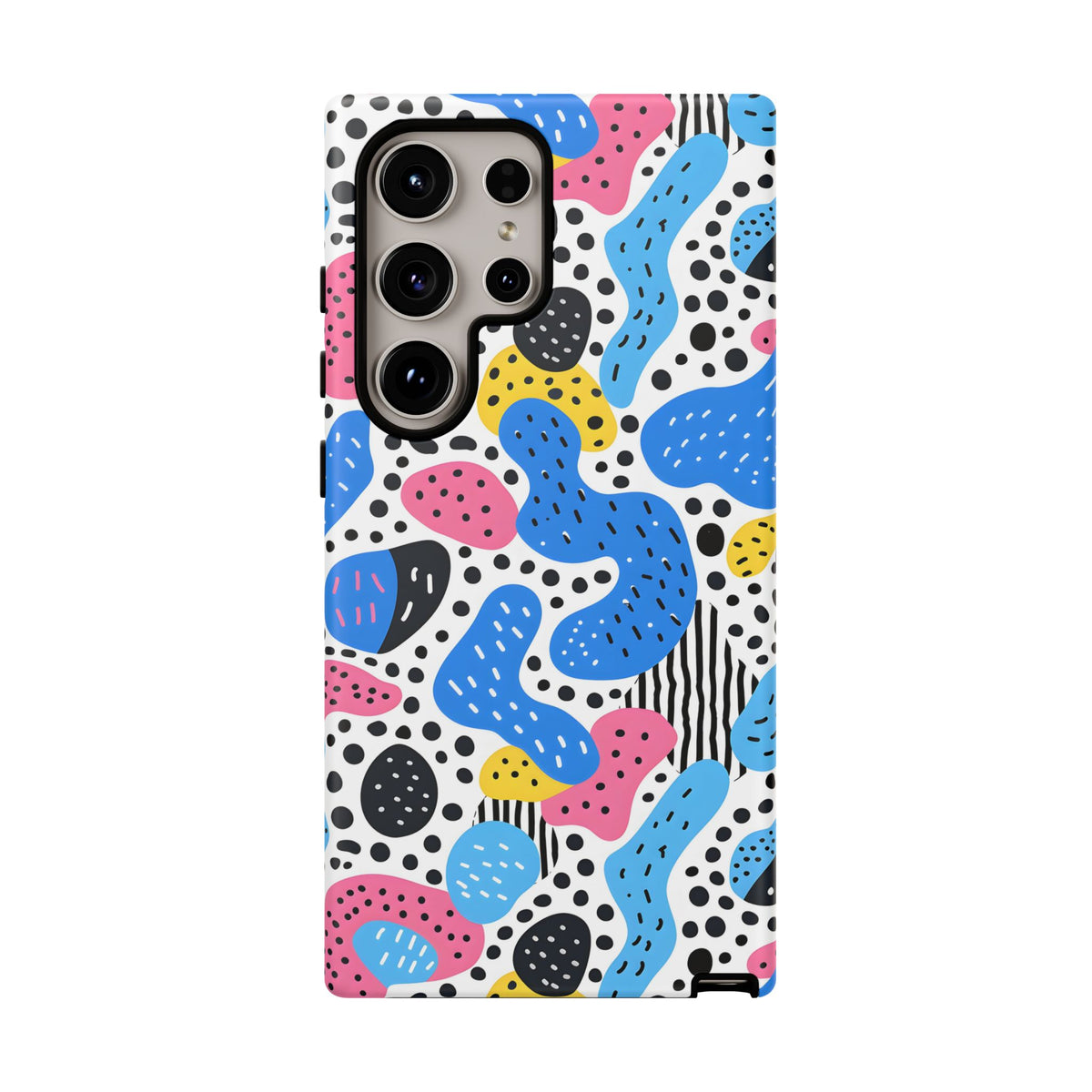 Abstract Baby Blue Memphis Design Phone Case – Sleek and Contemporary Artistry 2