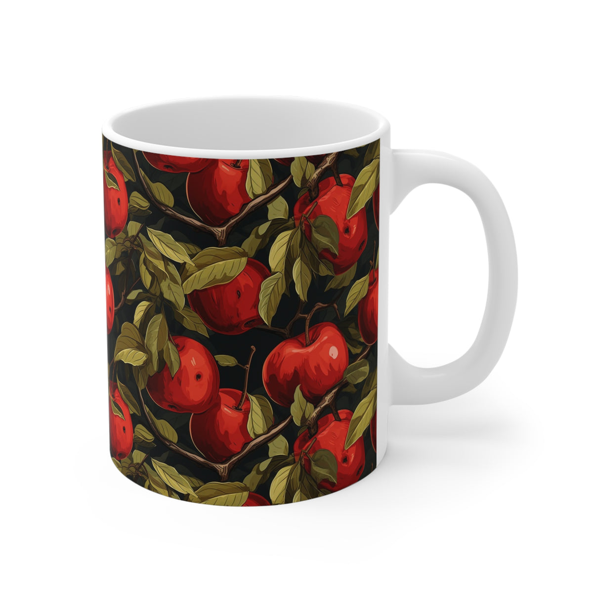 Vibrant Infinite Fruit Pattern Coffee Mug - Unique Ceramic Drinkware 637